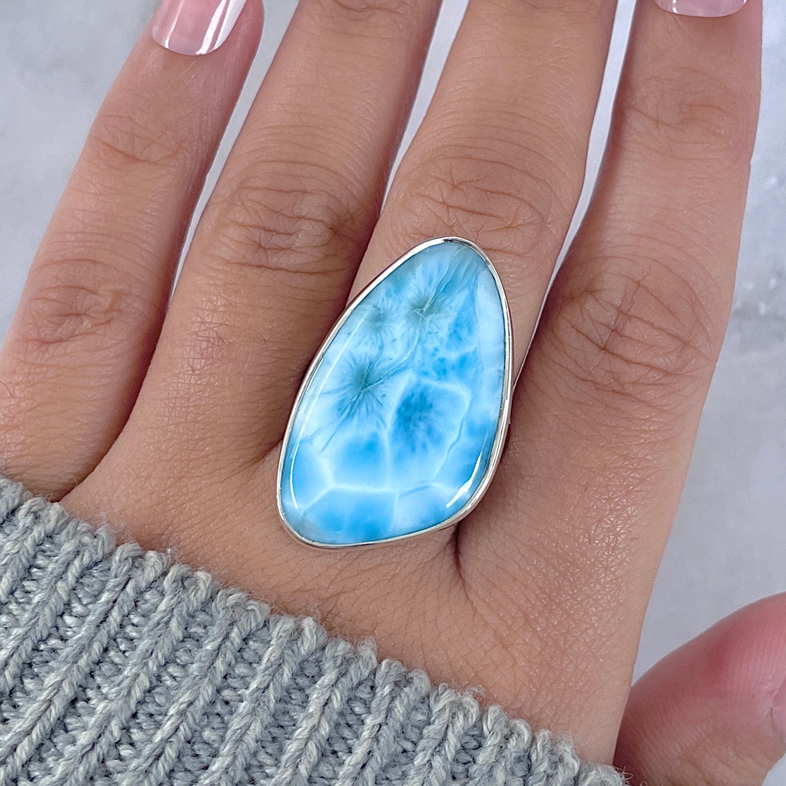 Larimar Adjustable Ring-(LAR-R-1629.)