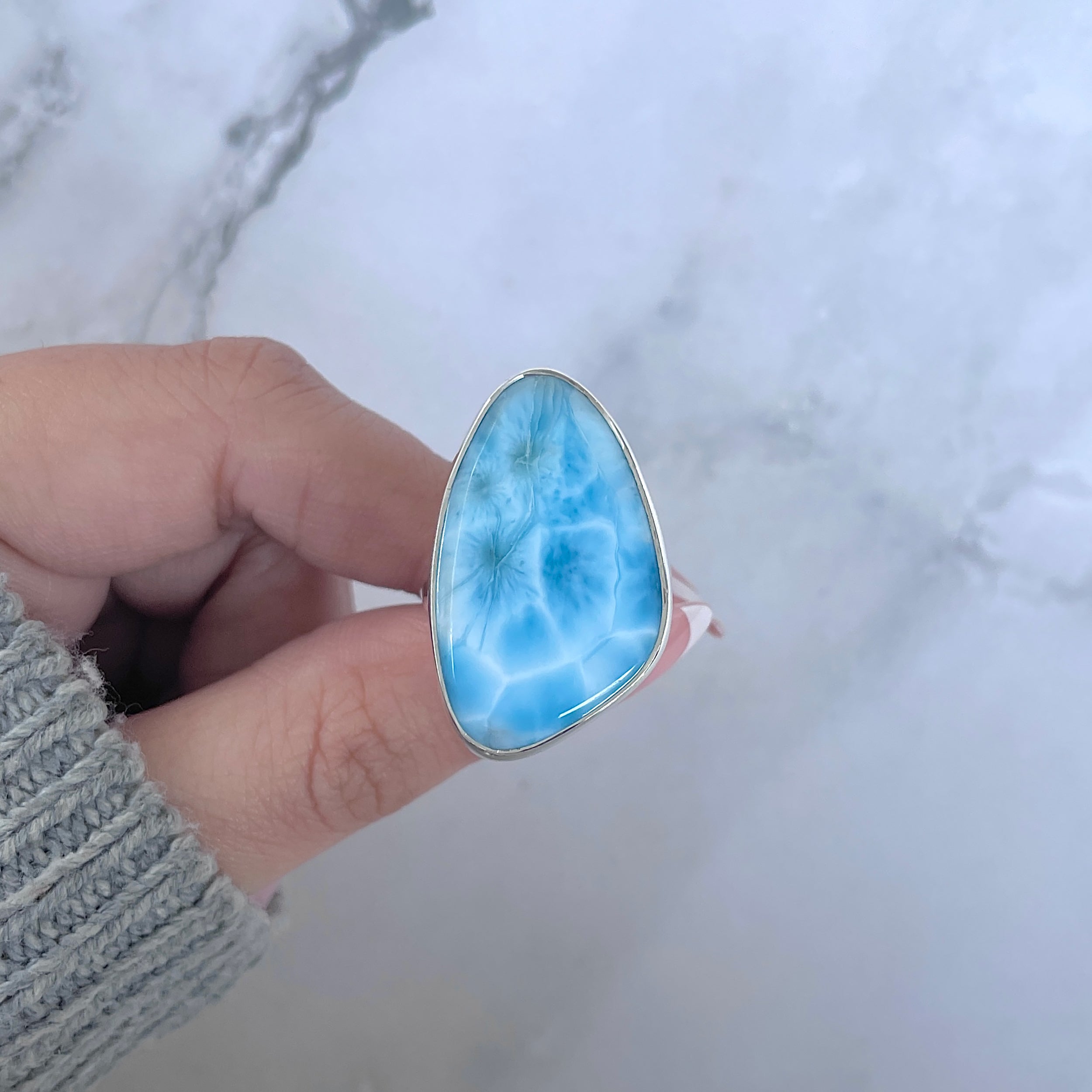 Larimar Adjustable Ring-(LAR-R-1629.)