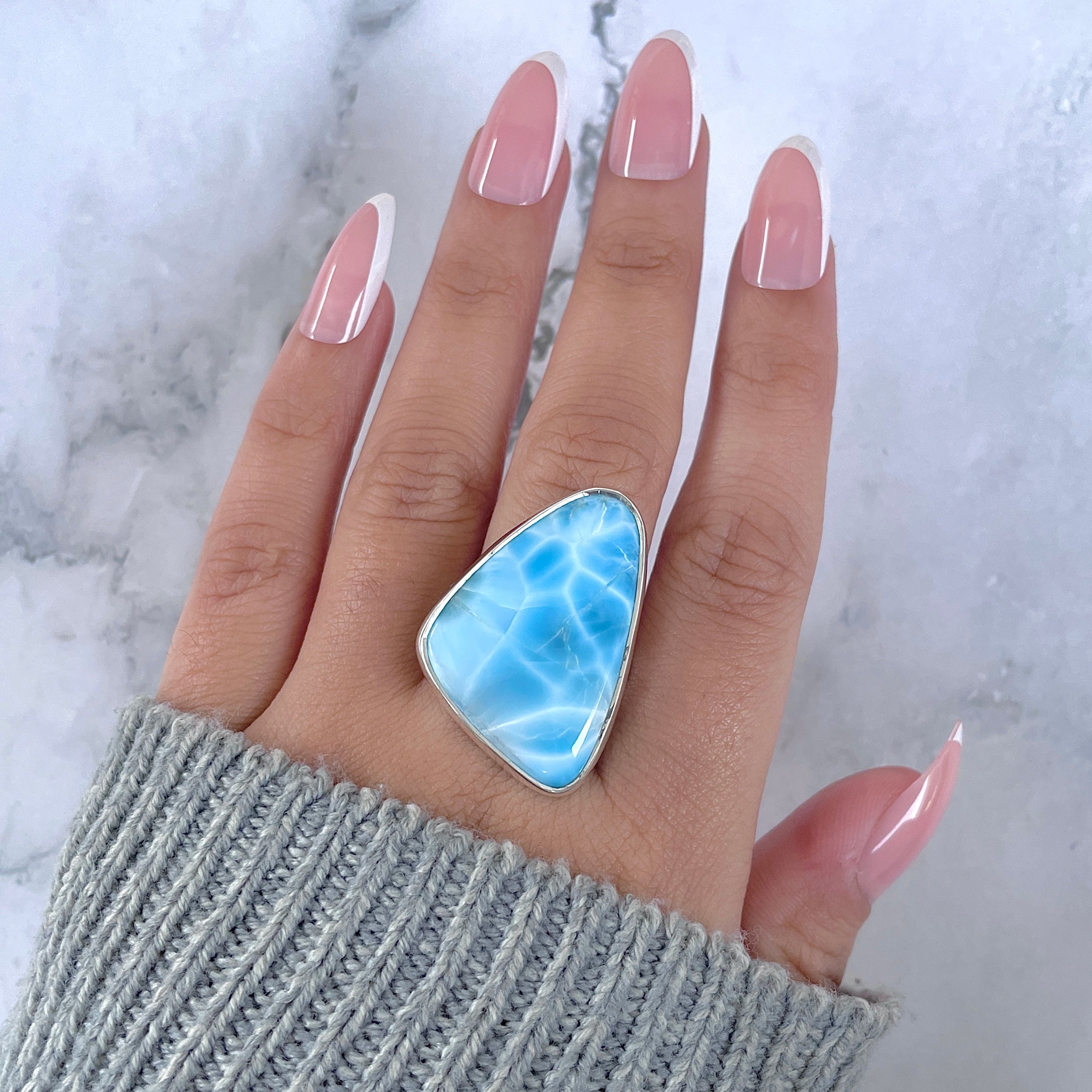 Larimar Adjustable Ring-(LAR-R-1630.)