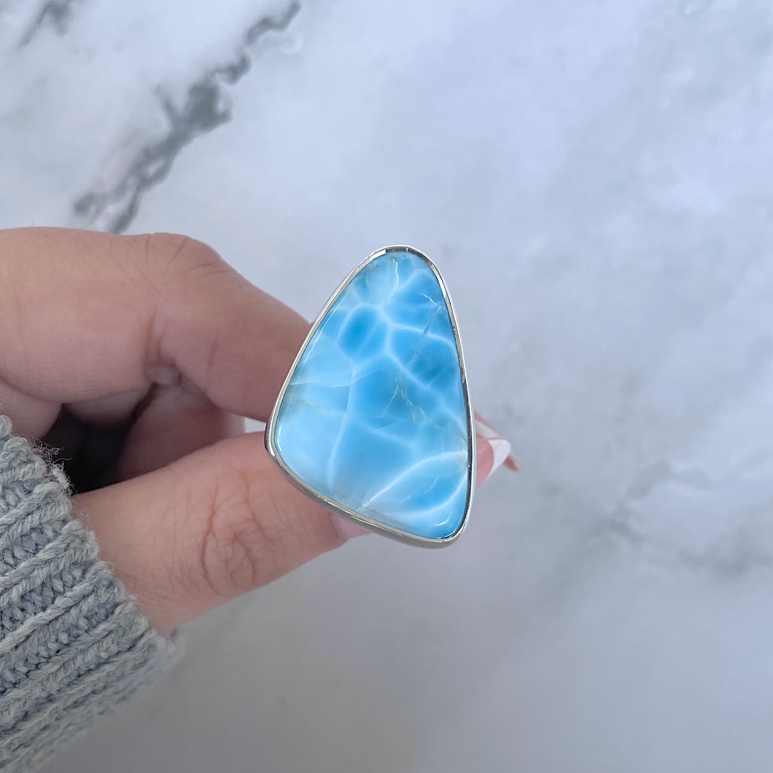 Larimar Adjustable Ring-(LAR-R-1630.)