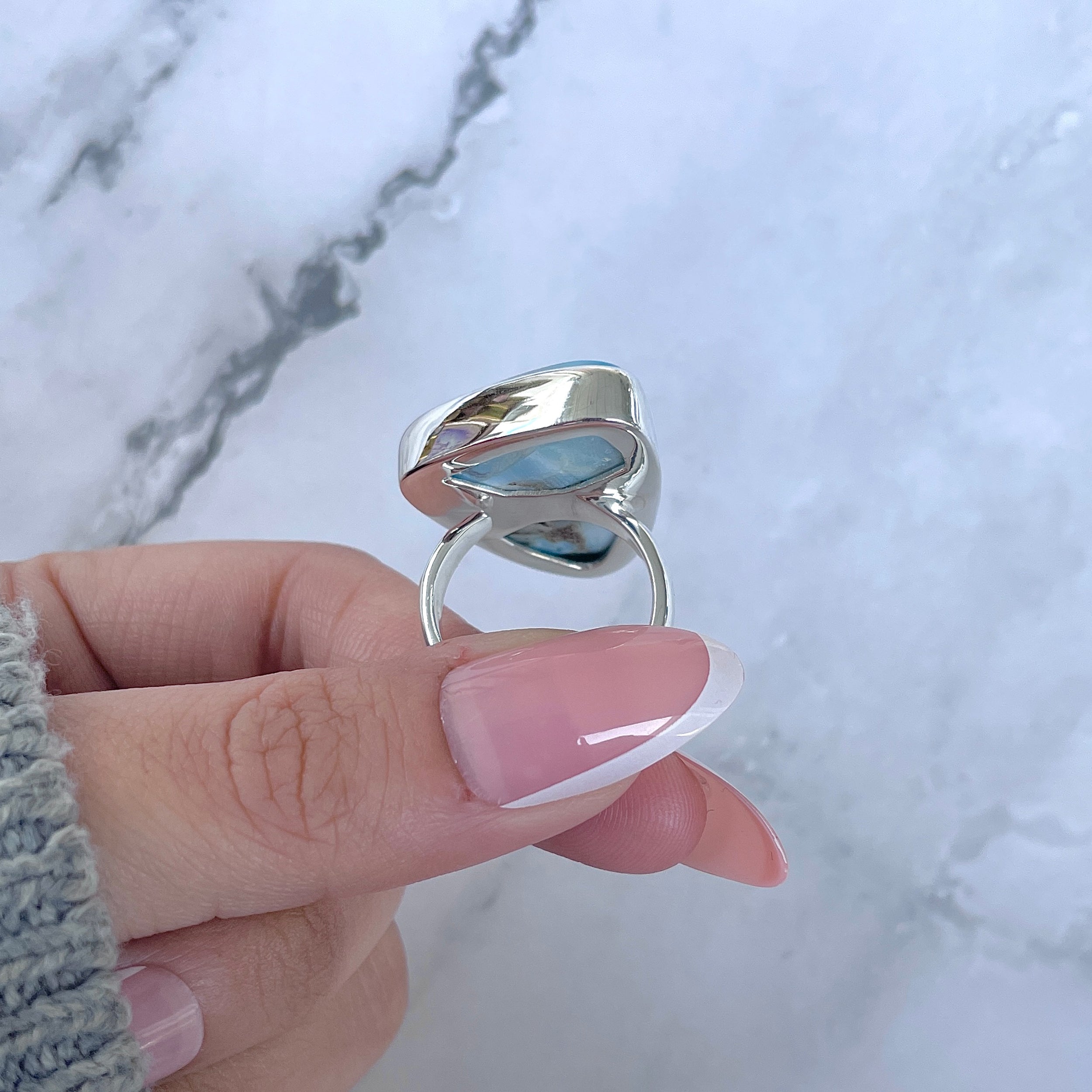 Larimar Adjustable Ring-(LAR-R-1630.)