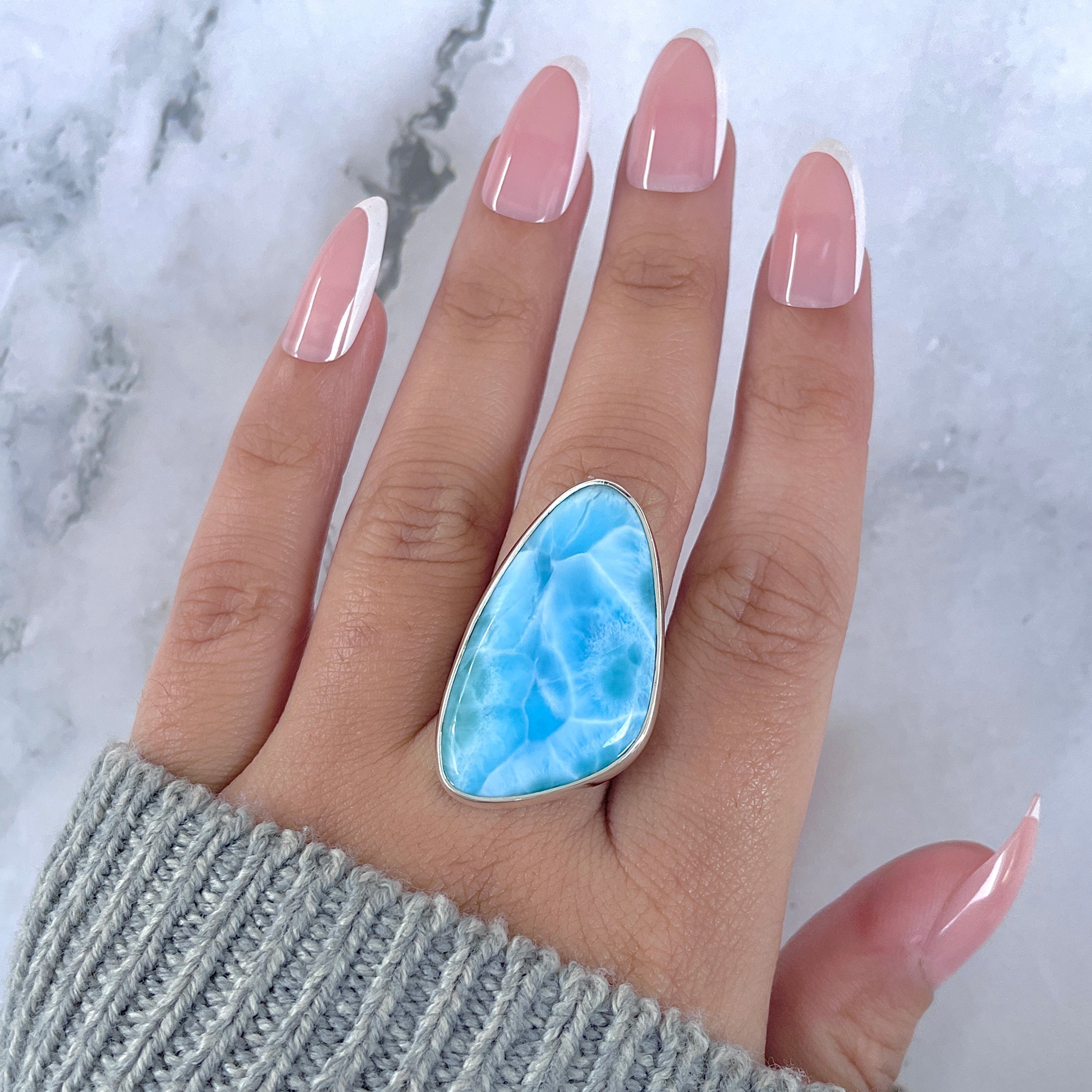 Larimar Adjustable Ring-(LAR-R-1631.)