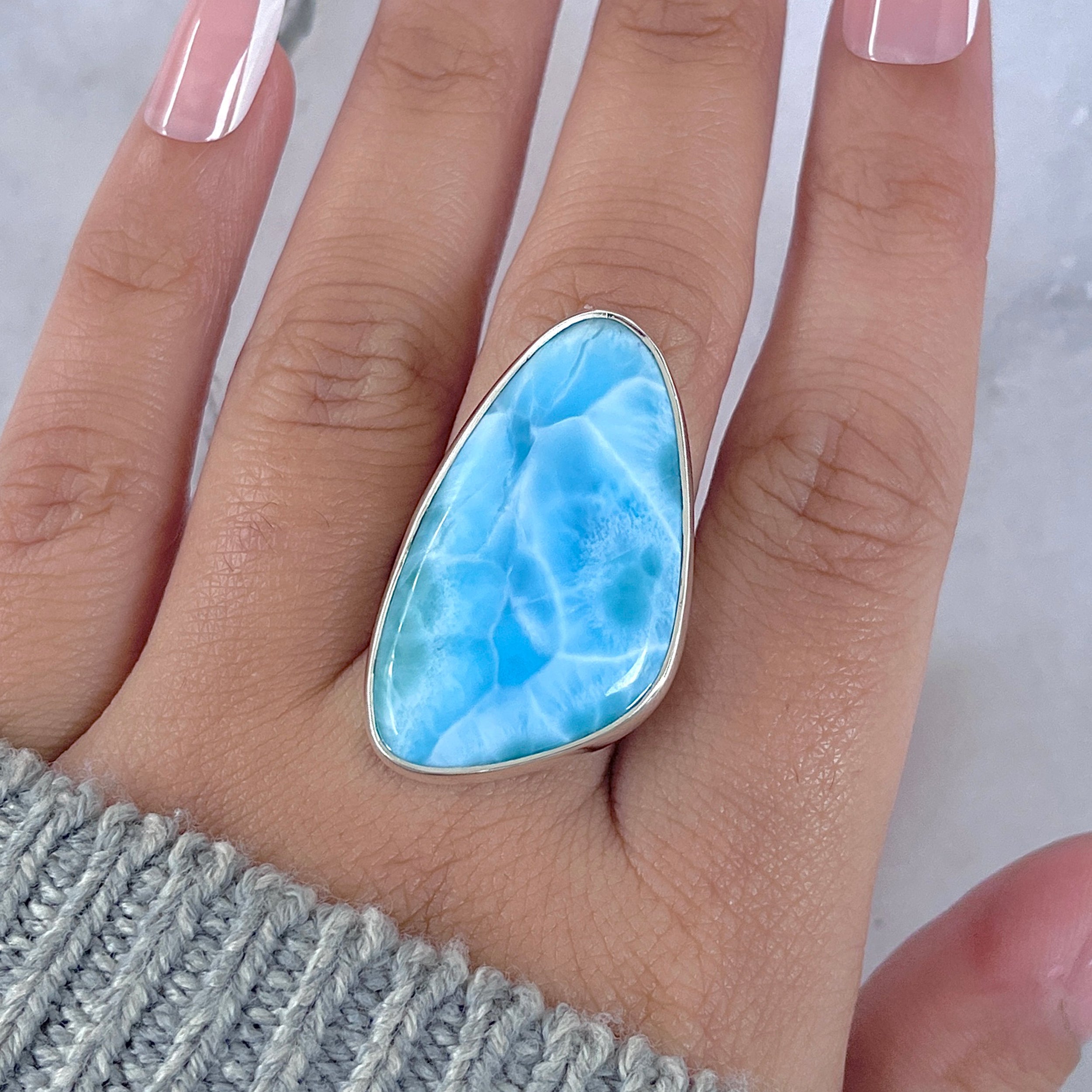 Larimar Adjustable Ring-(LAR-R-1631.)