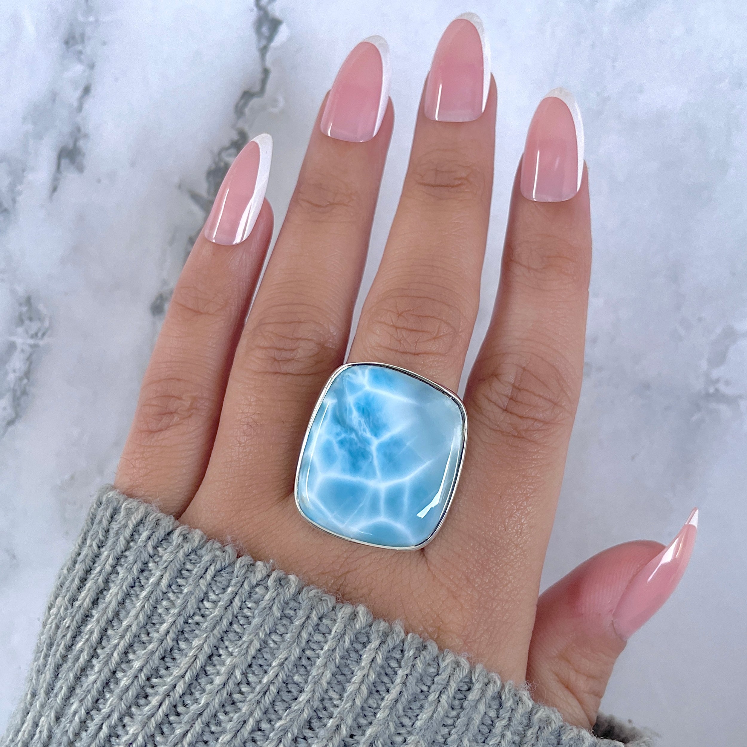 Larimar Adjustable Ring-(LAR-R-1632.)