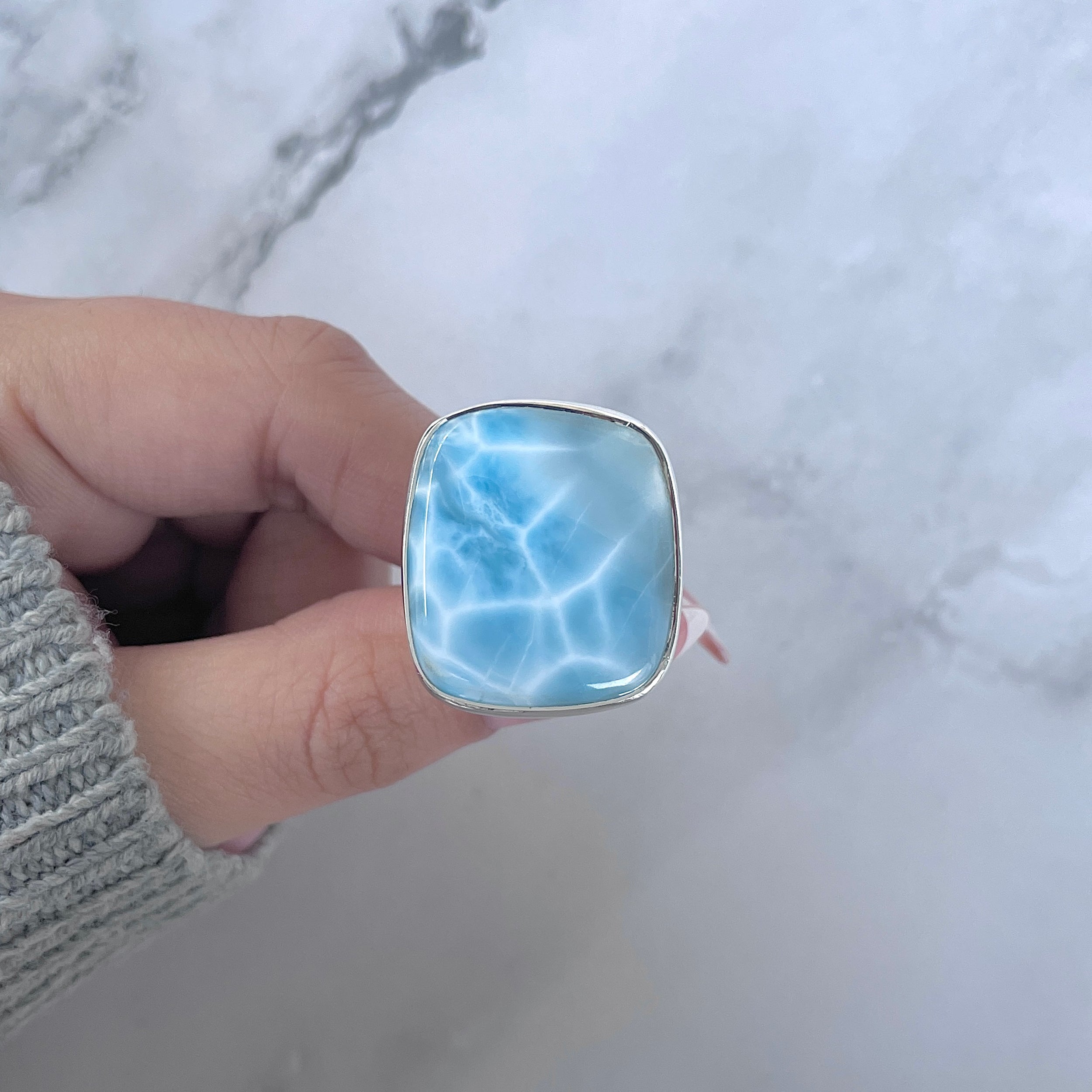 Larimar Adjustable Ring-(LAR-R-1632.)