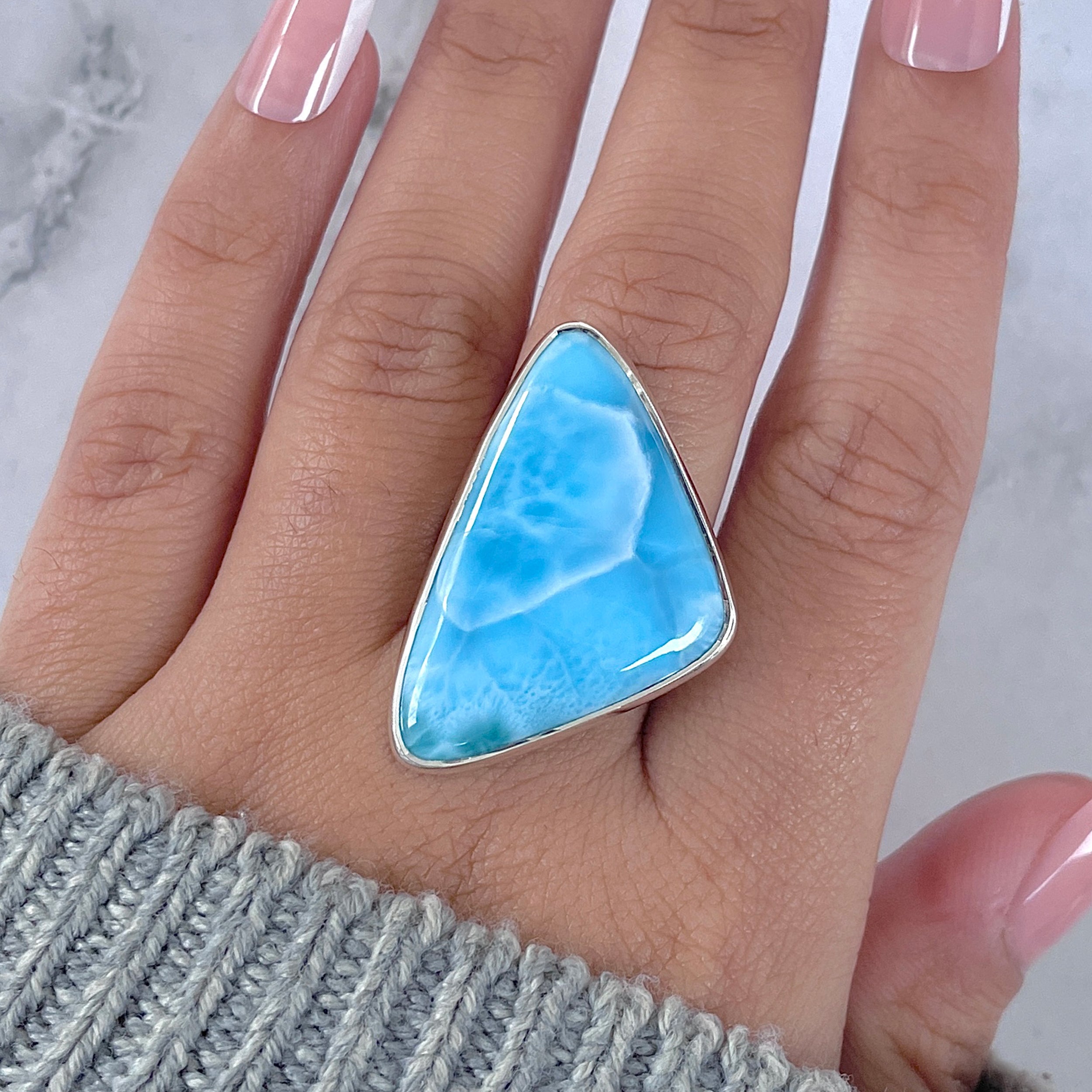 Larimar Adjustable Ring-(LAR-R-1633.)
