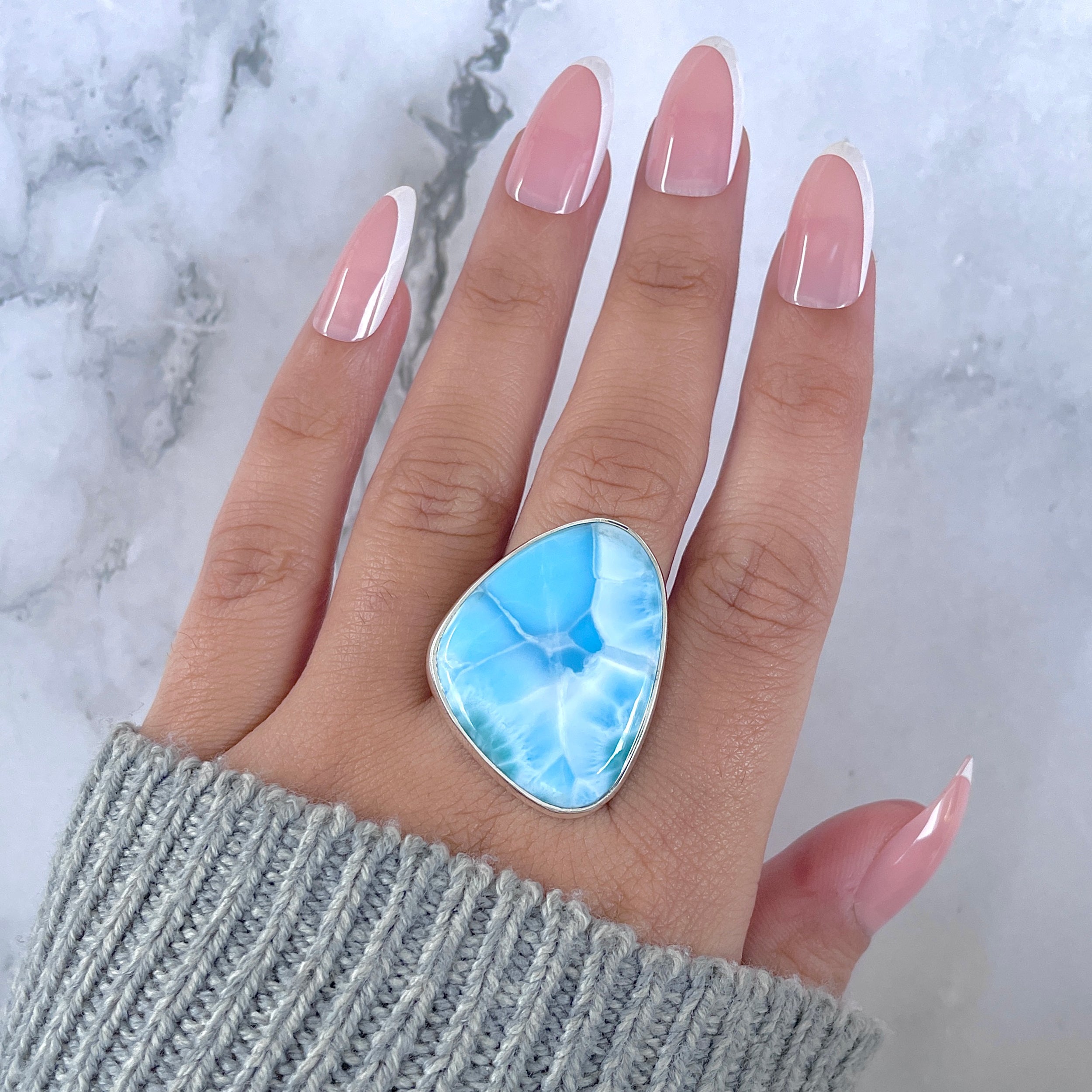 Larimar Adjustable Ring-(LAR-R-1634.)