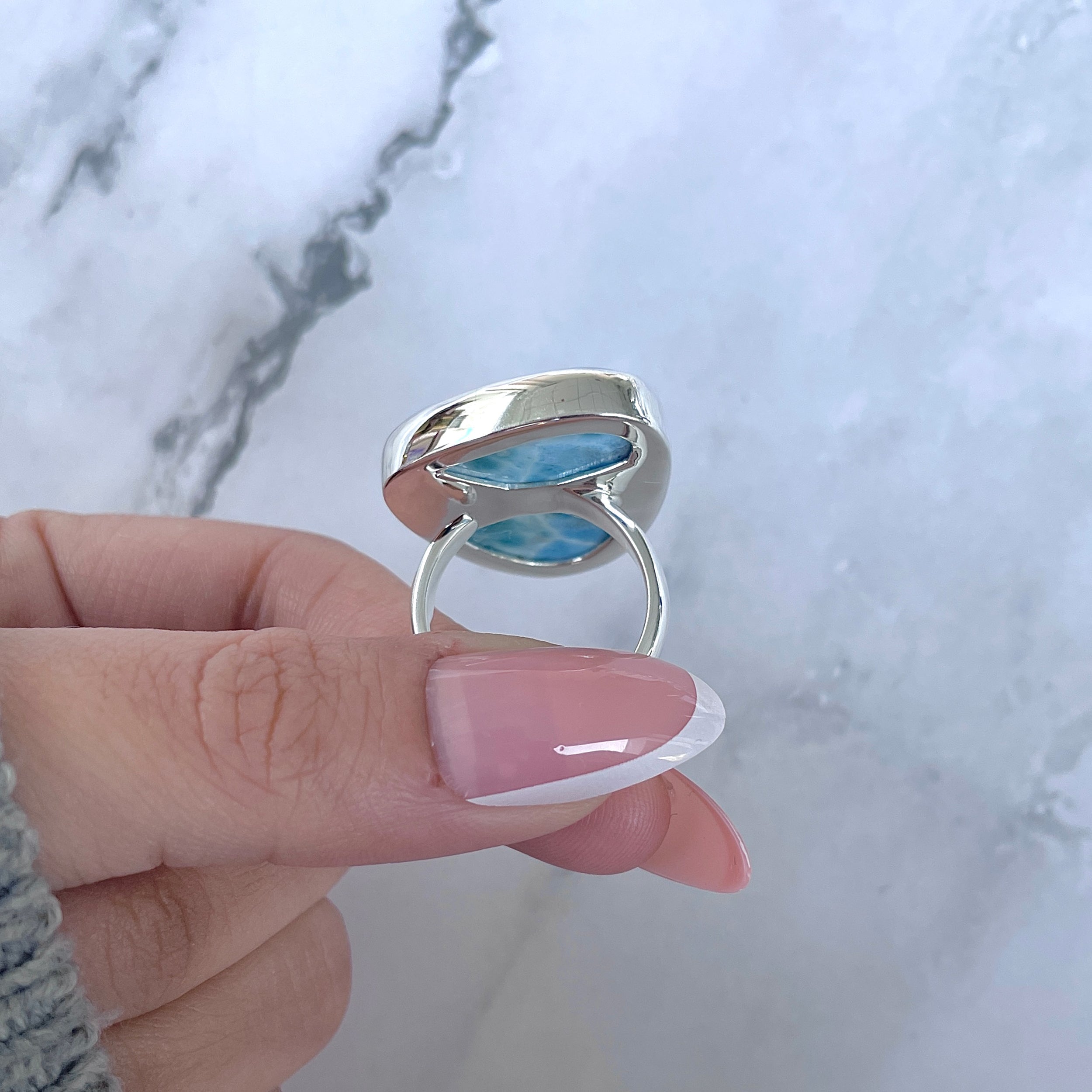 Larimar Adjustable Ring-(LAR-R-1634.)