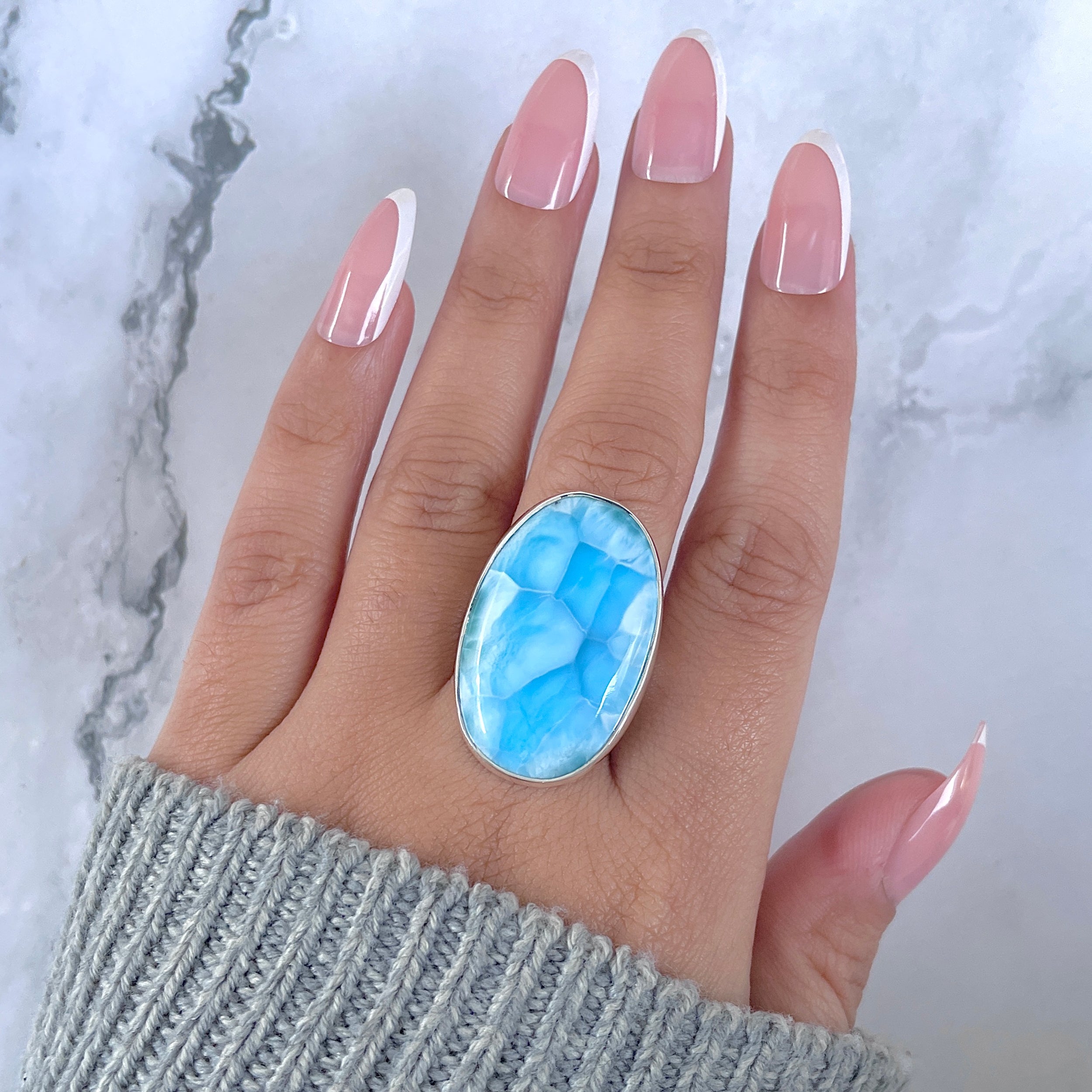 Larimar Adjustable Ring-(LAR-R-1635.)