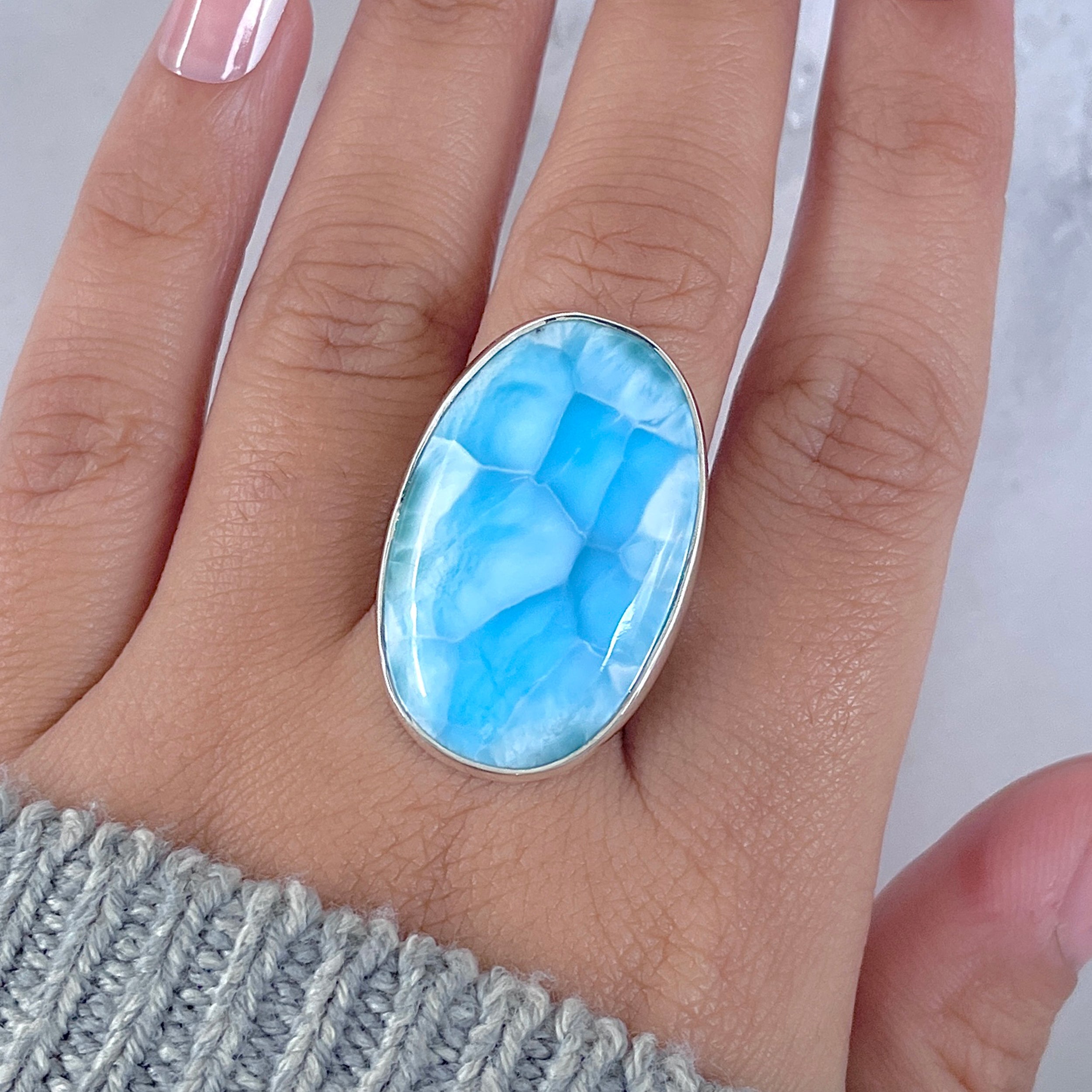 Larimar Adjustable Ring-(LAR-R-1635.)