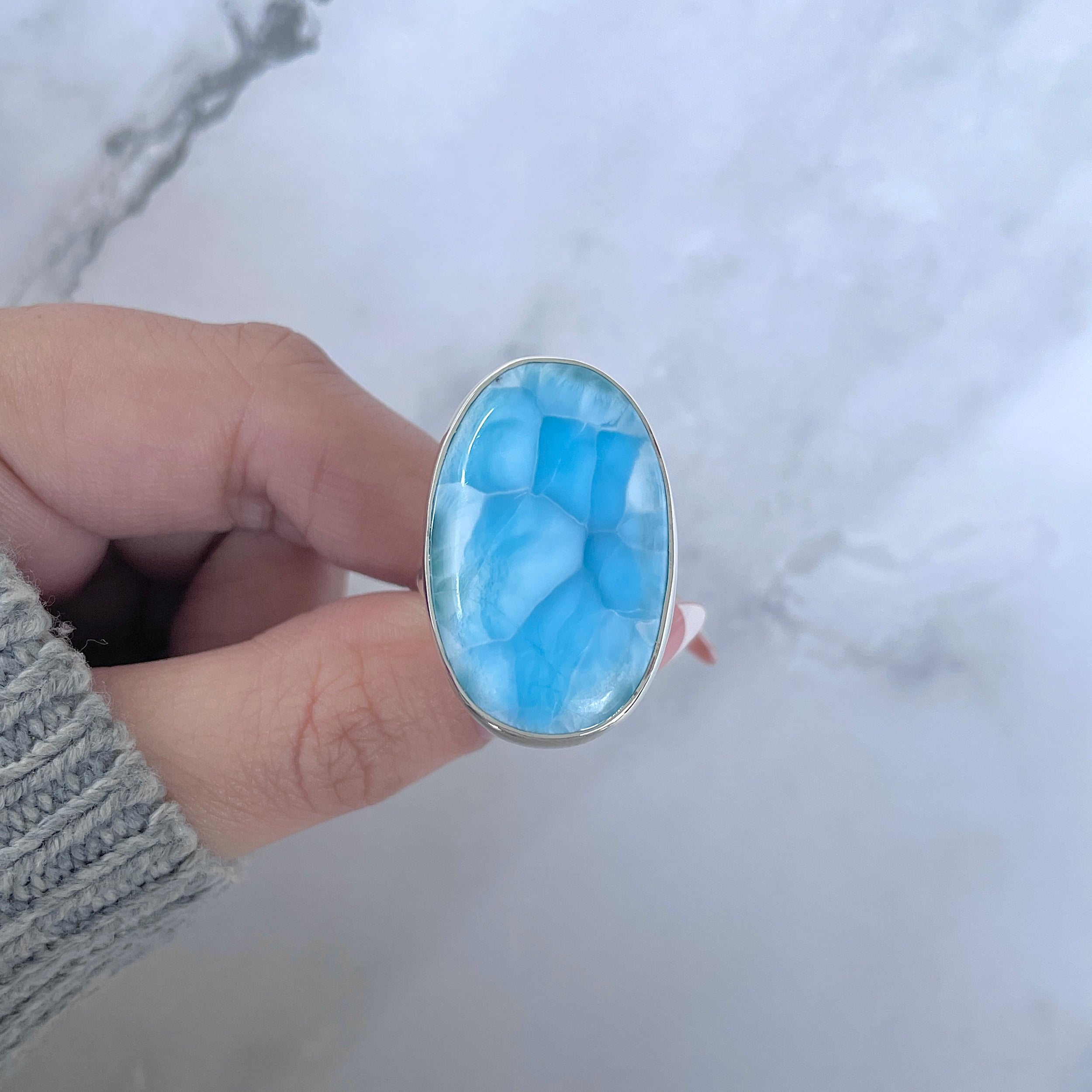 Larimar Adjustable Ring-(LAR-R-1635.)