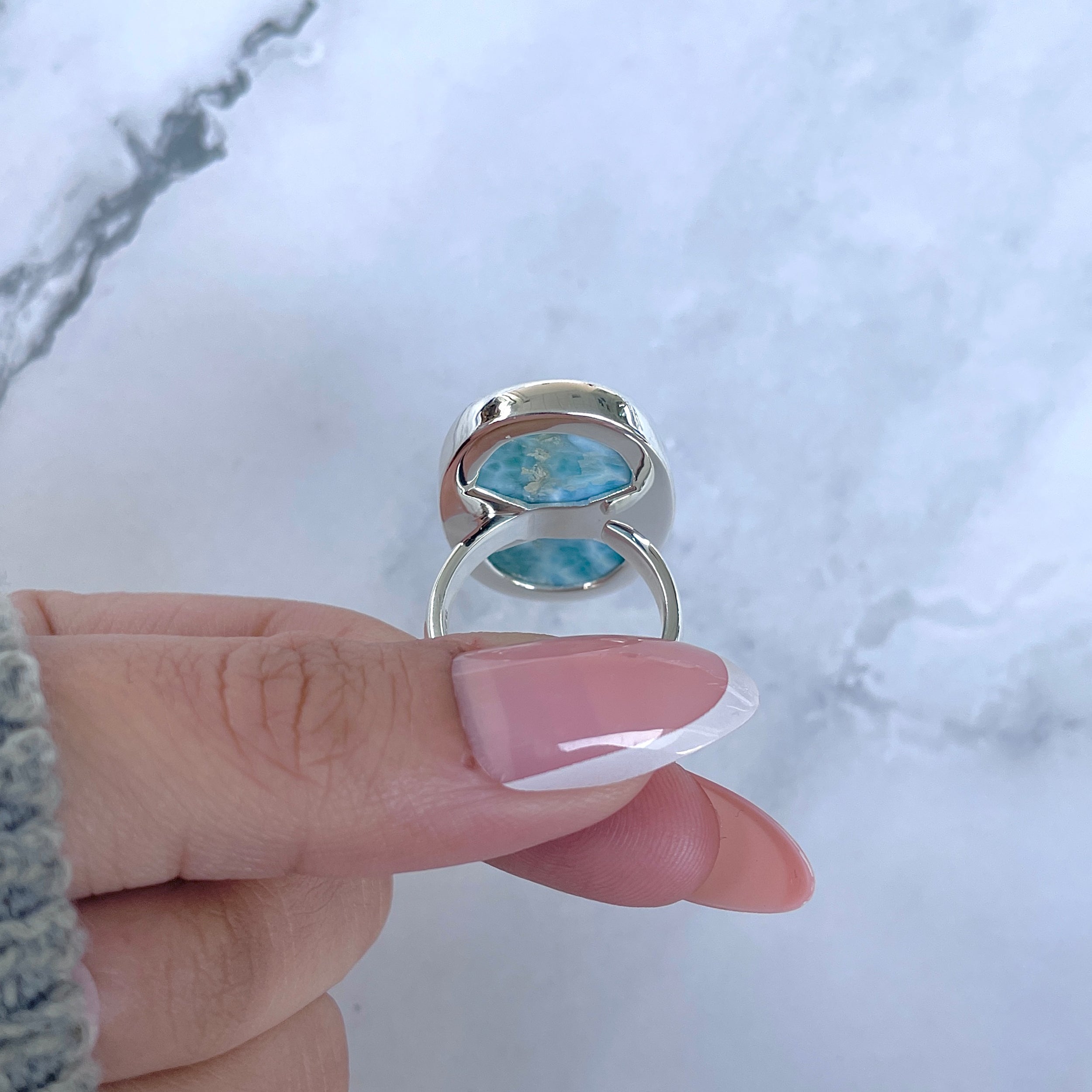 Larimar Adjustable Ring-(LAR-R-1635.)