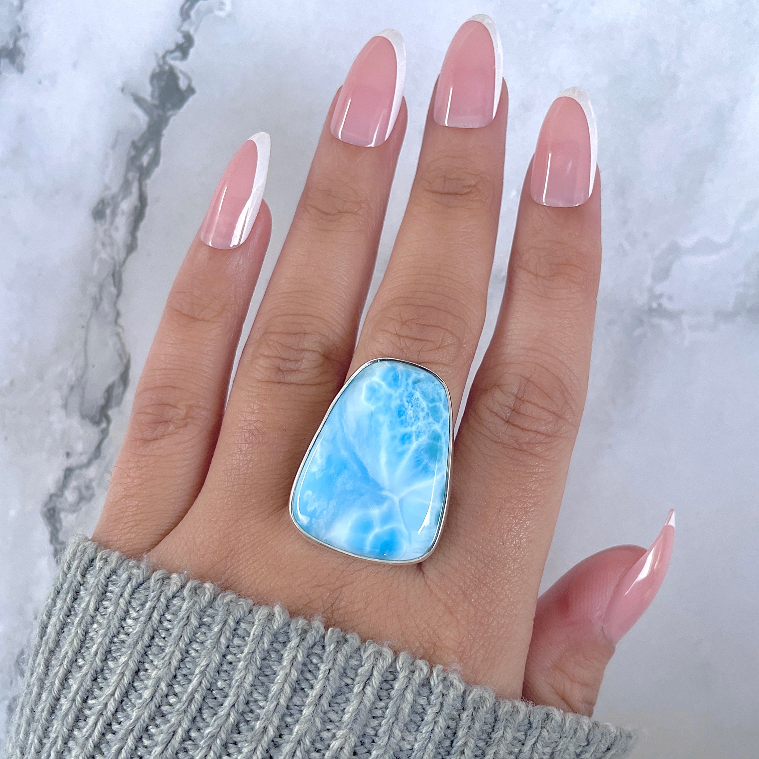 Larimar Adjustable Ring-(LAR-R-1636.)
