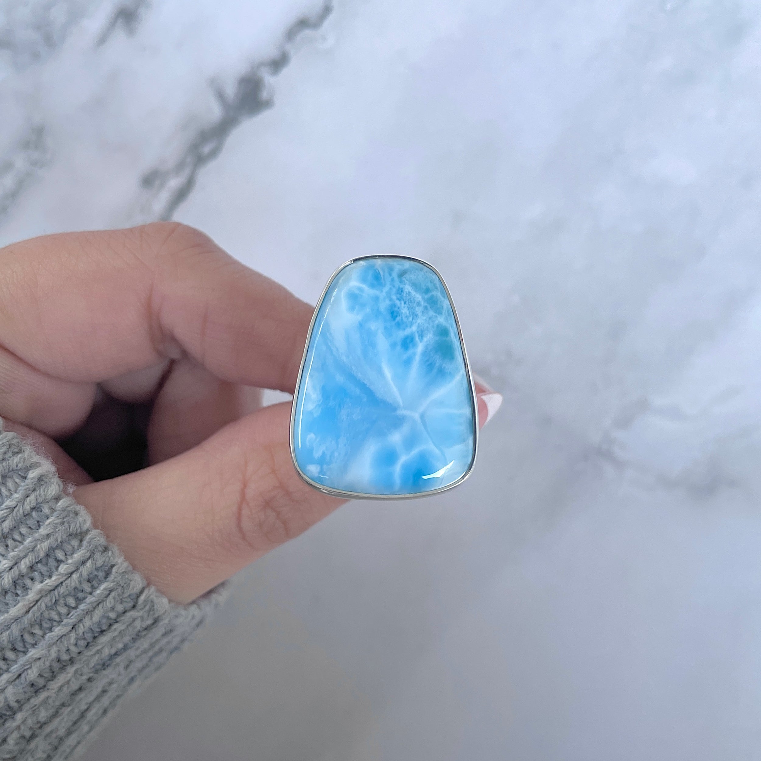 Larimar Adjustable Ring-(LAR-R-1636.)