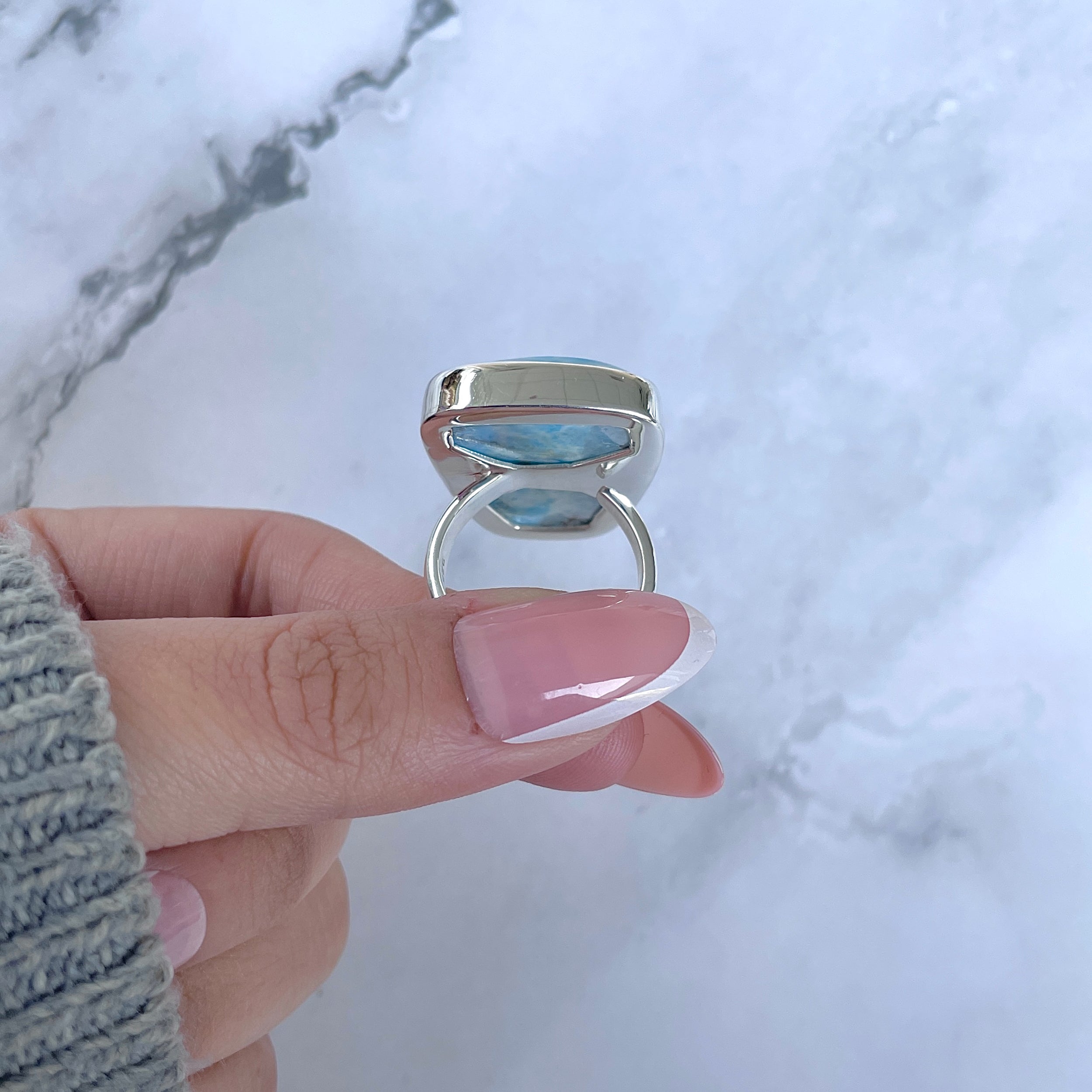 Larimar Adjustable Ring-(LAR-R-1636.)