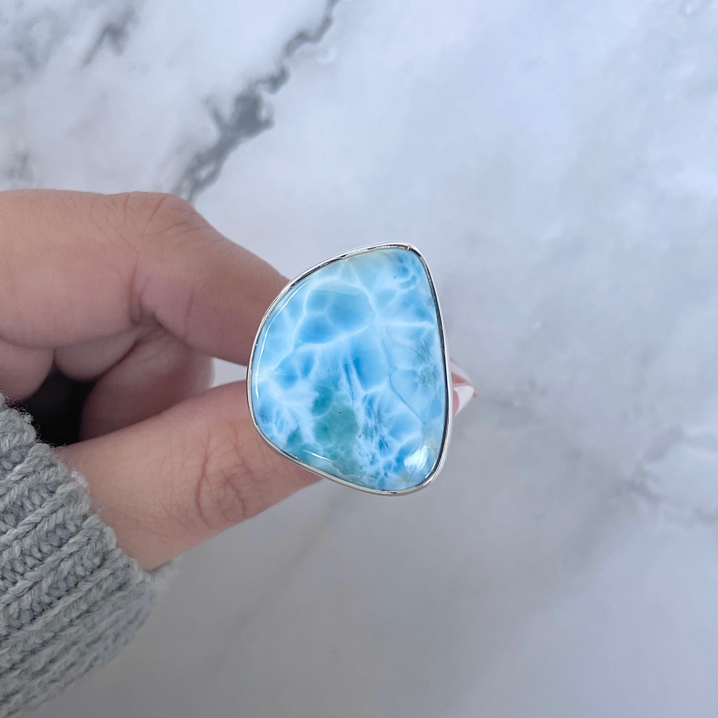 Larimar Adjustable Ring-(LAR-R-1637.)