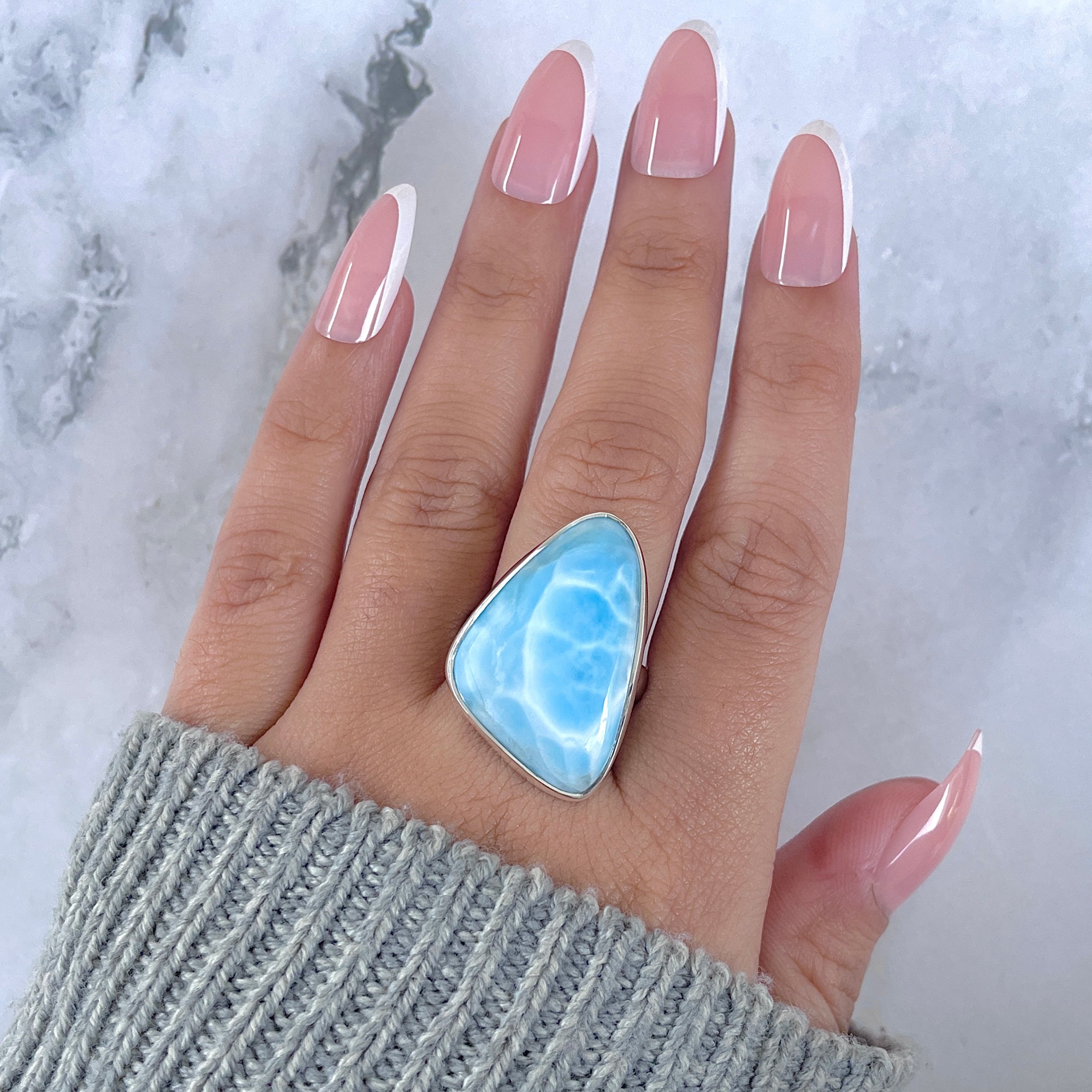 Larimar Adjustable Ring-(LAR-R-1638.)