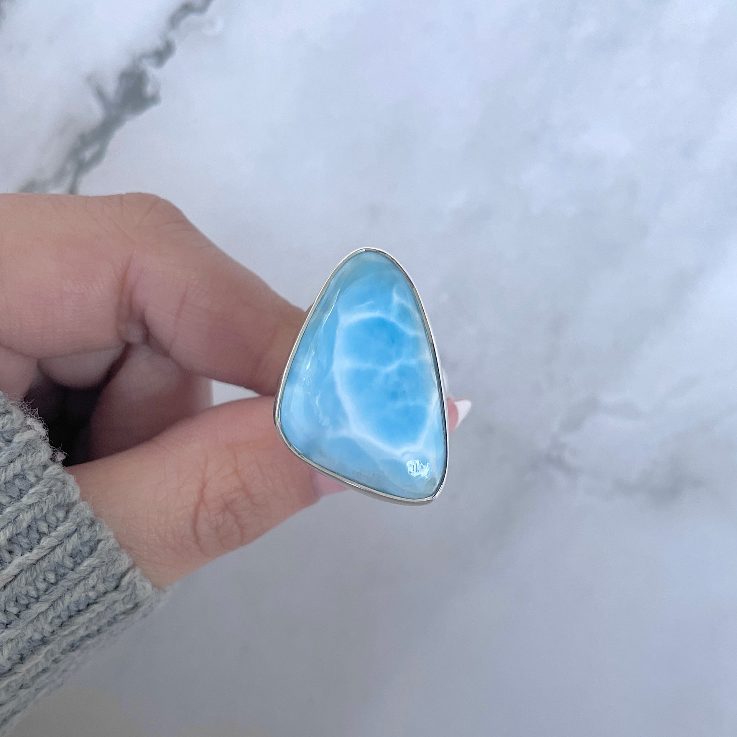 Larimar Adjustable Ring-(LAR-R-1638.)