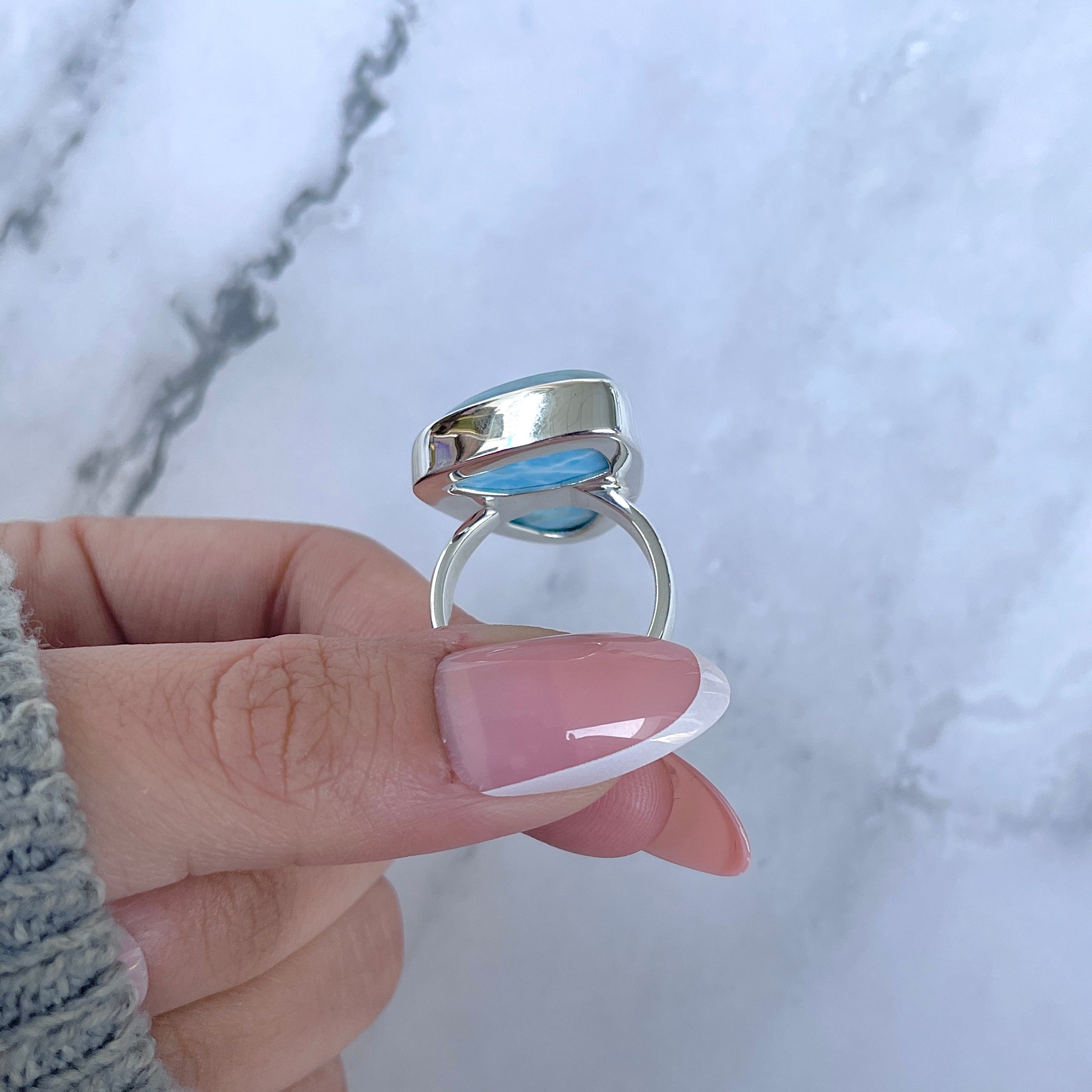 Larimar Adjustable Ring-(LAR-R-1638.)