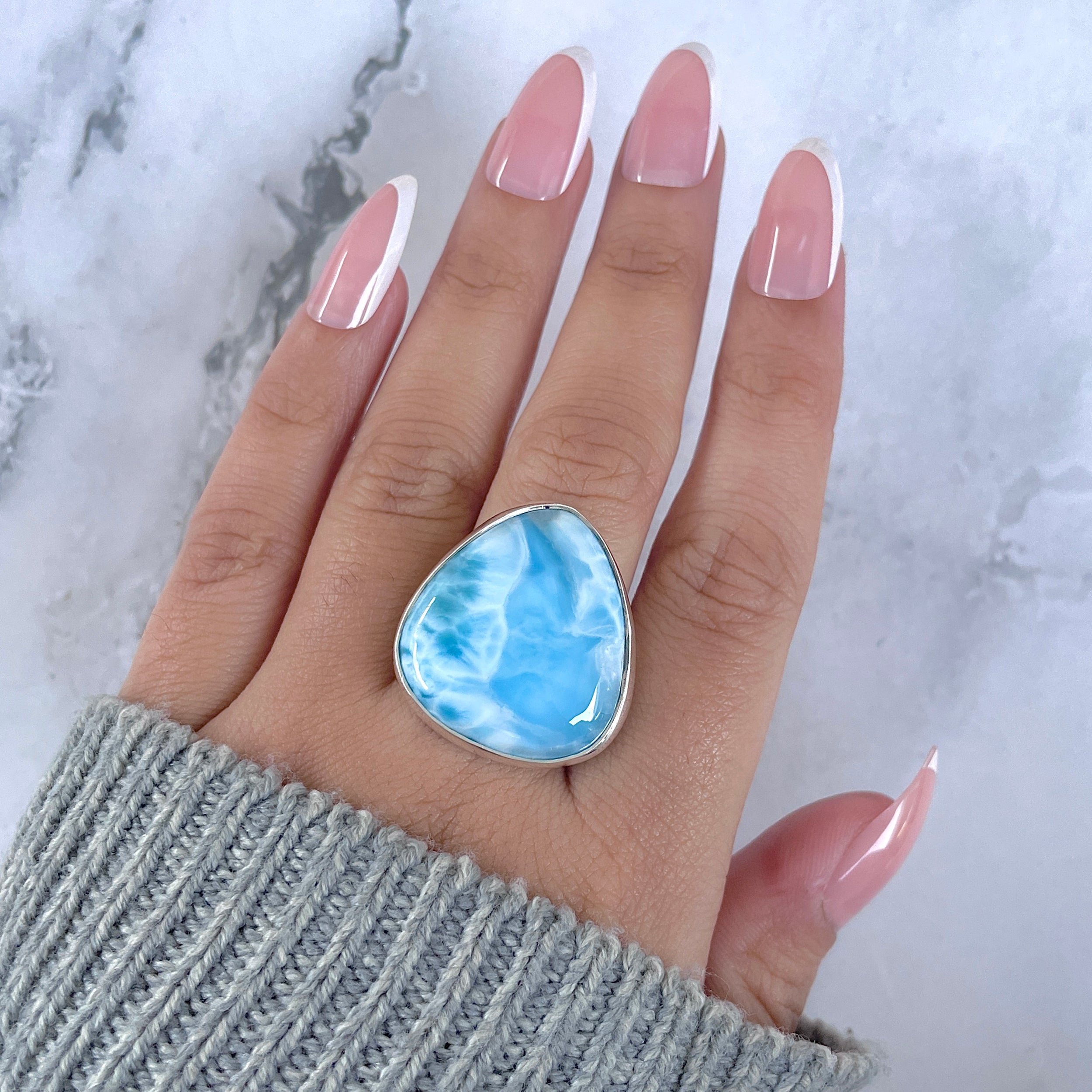 Larimar Adjustable Ring-(LAR-R-1639.)