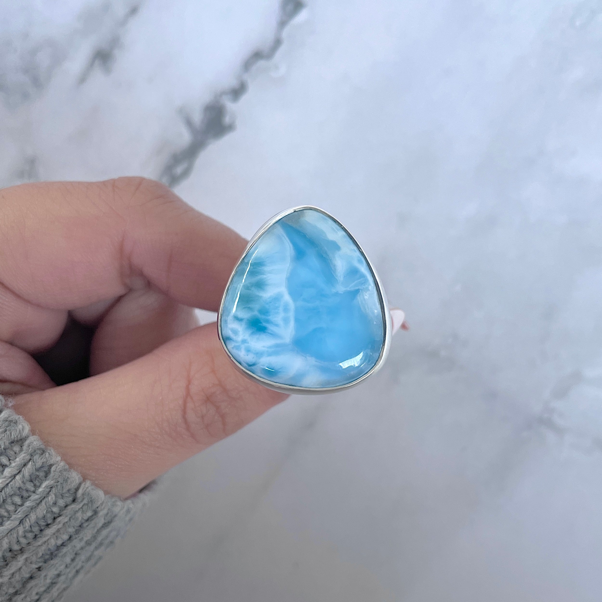 Larimar Adjustable Ring-(LAR-R-1639.)