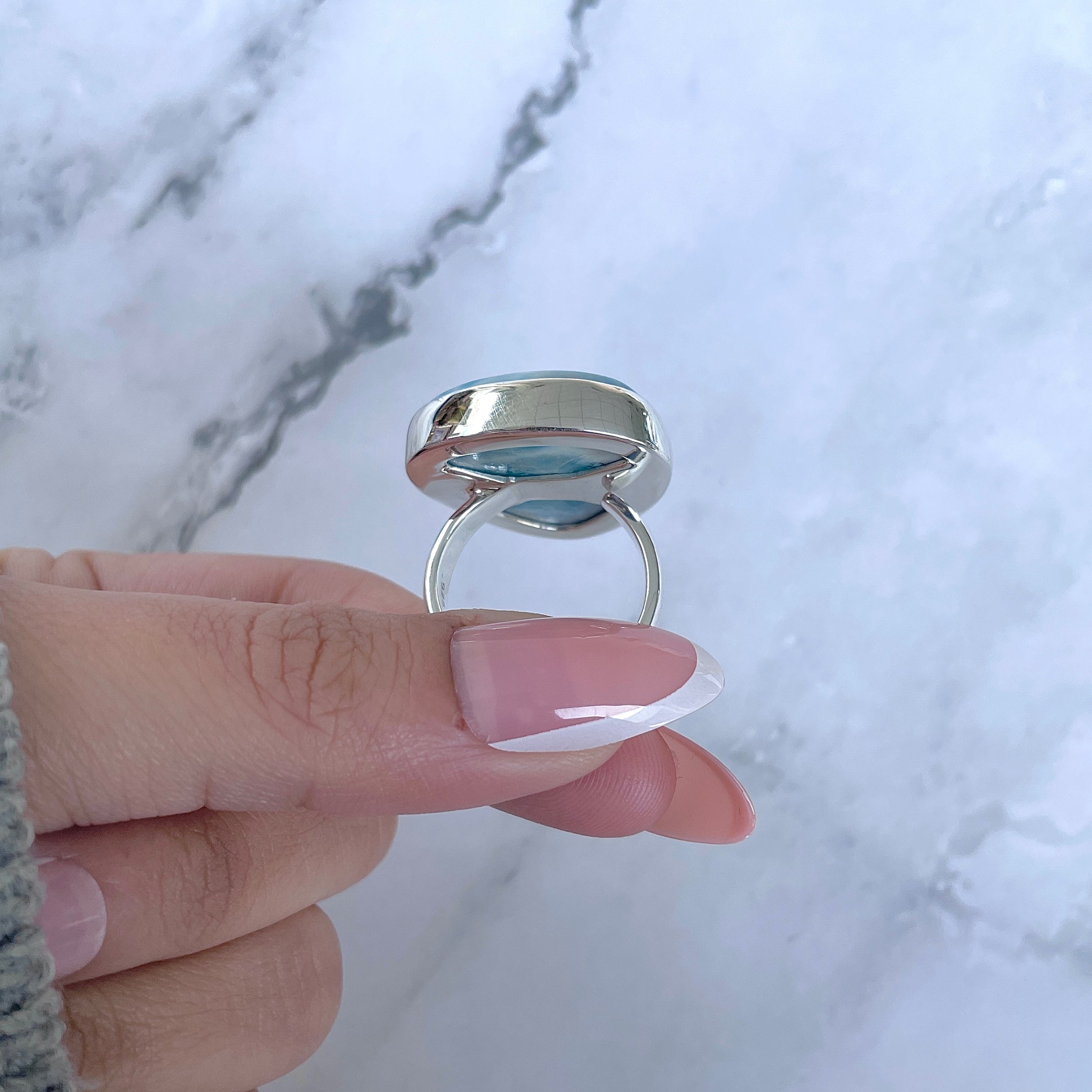 Larimar Adjustable Ring-(LAR-R-1639.)