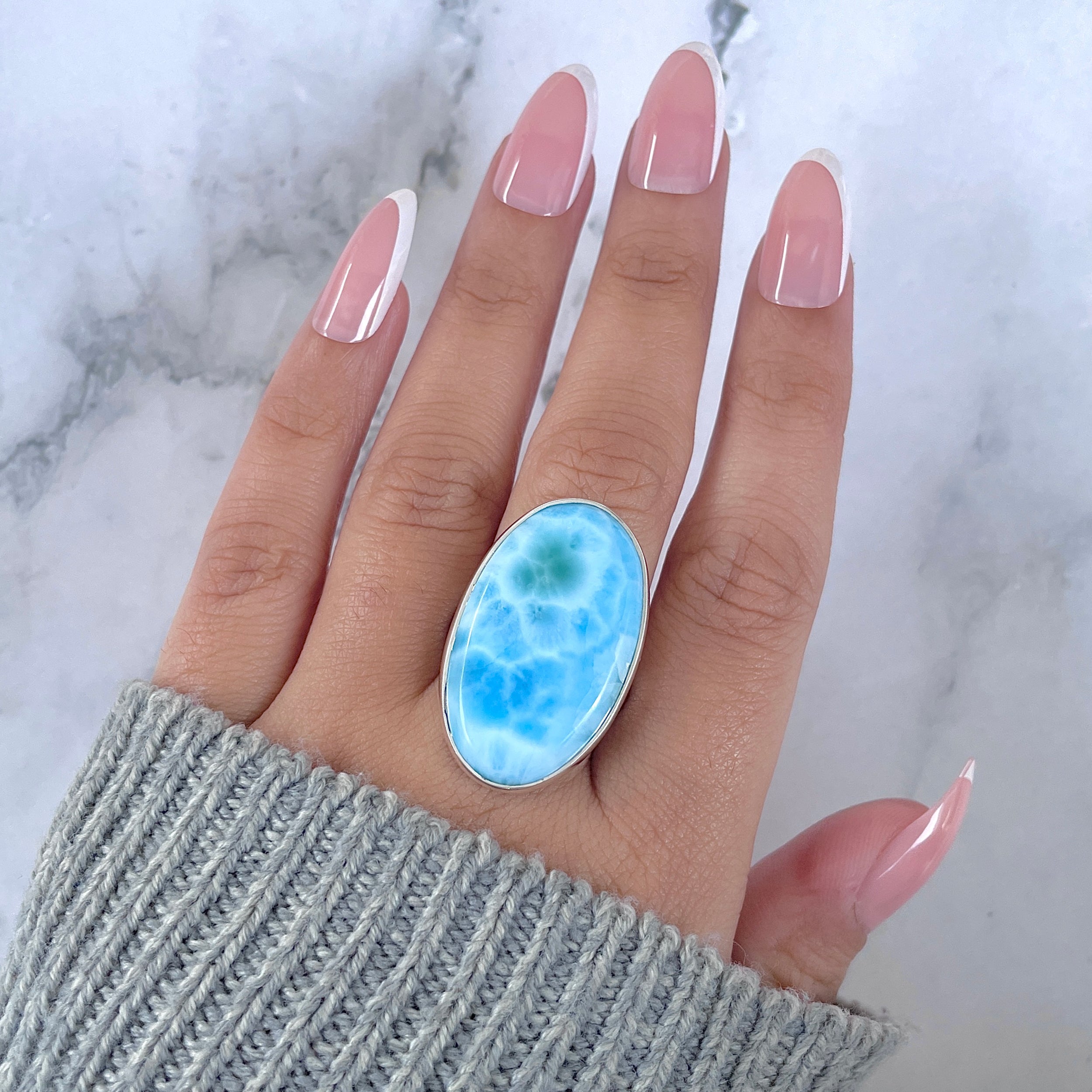 Larimar Adjustable Ring-(LAR-R-1640.)