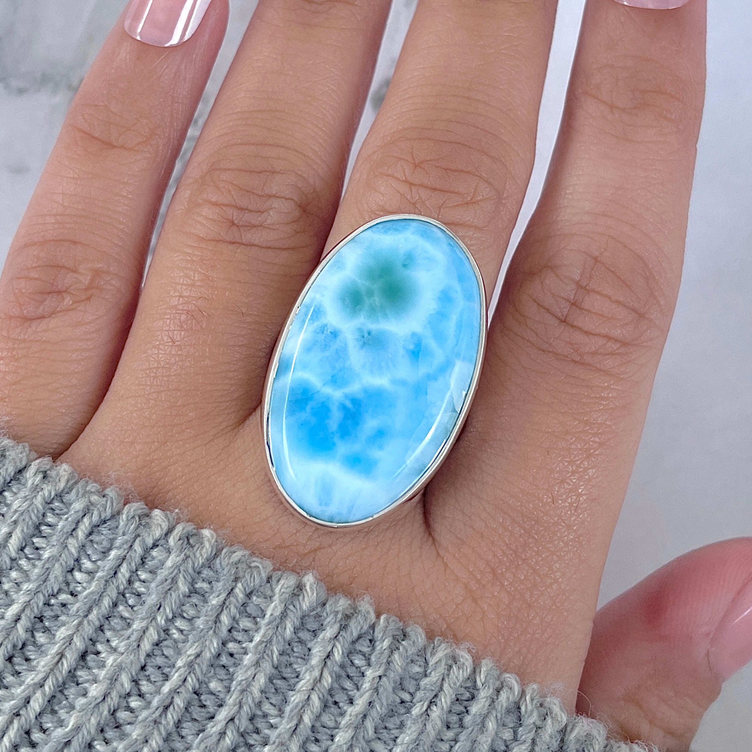 Larimar Adjustable Ring-(LAR-R-1640.)