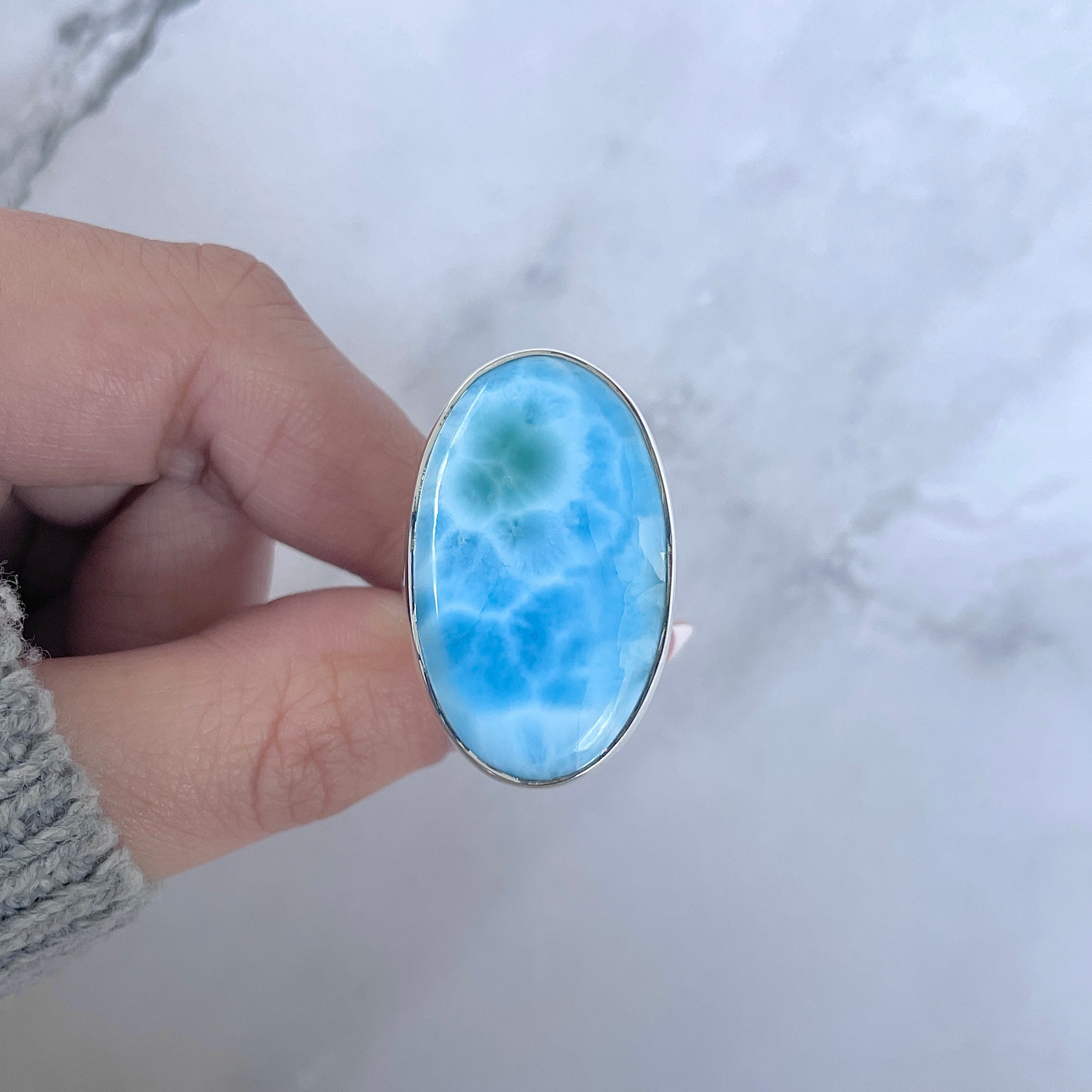 Larimar Adjustable Ring-(LAR-R-1640.)
