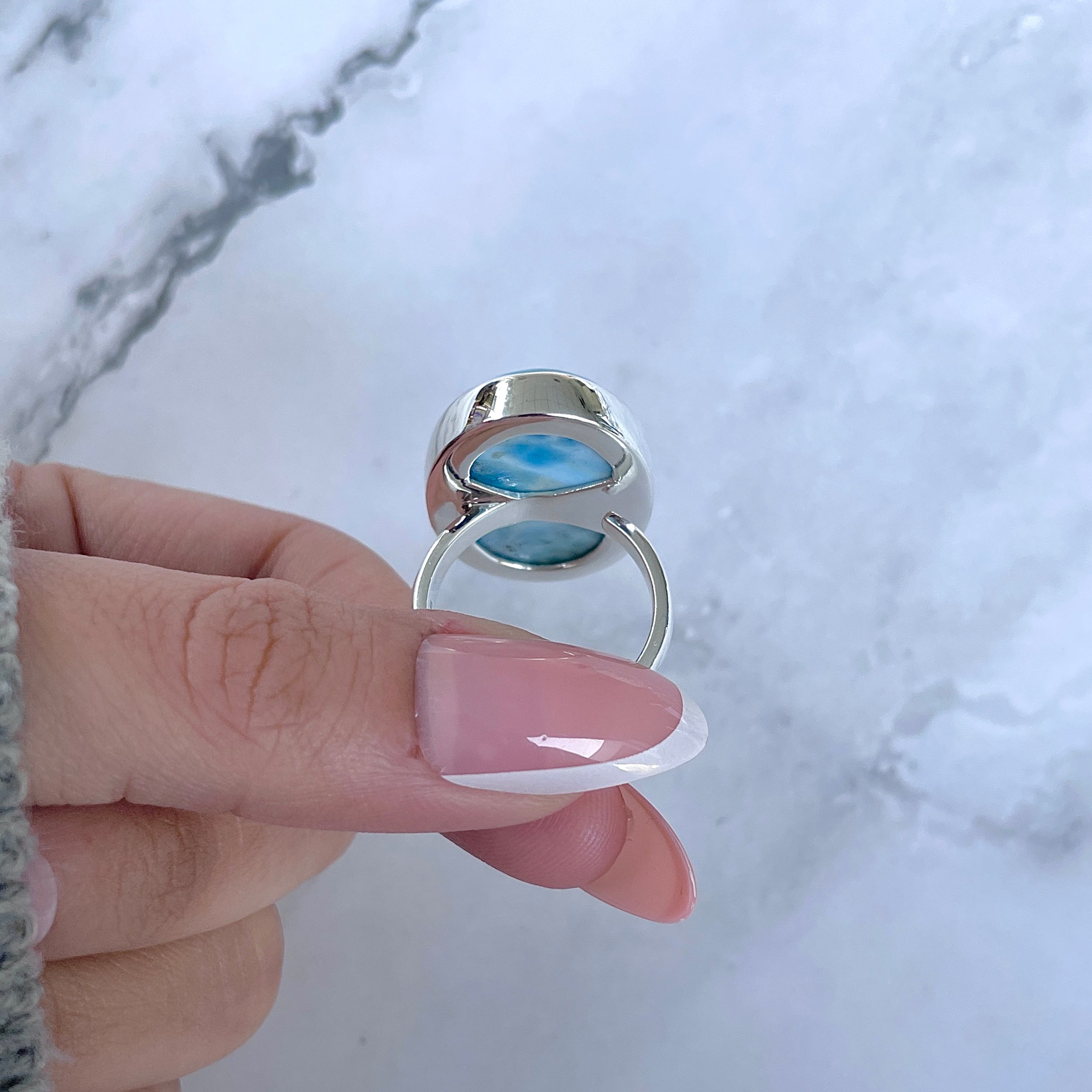 Larimar Adjustable Ring-(LAR-R-1640.)