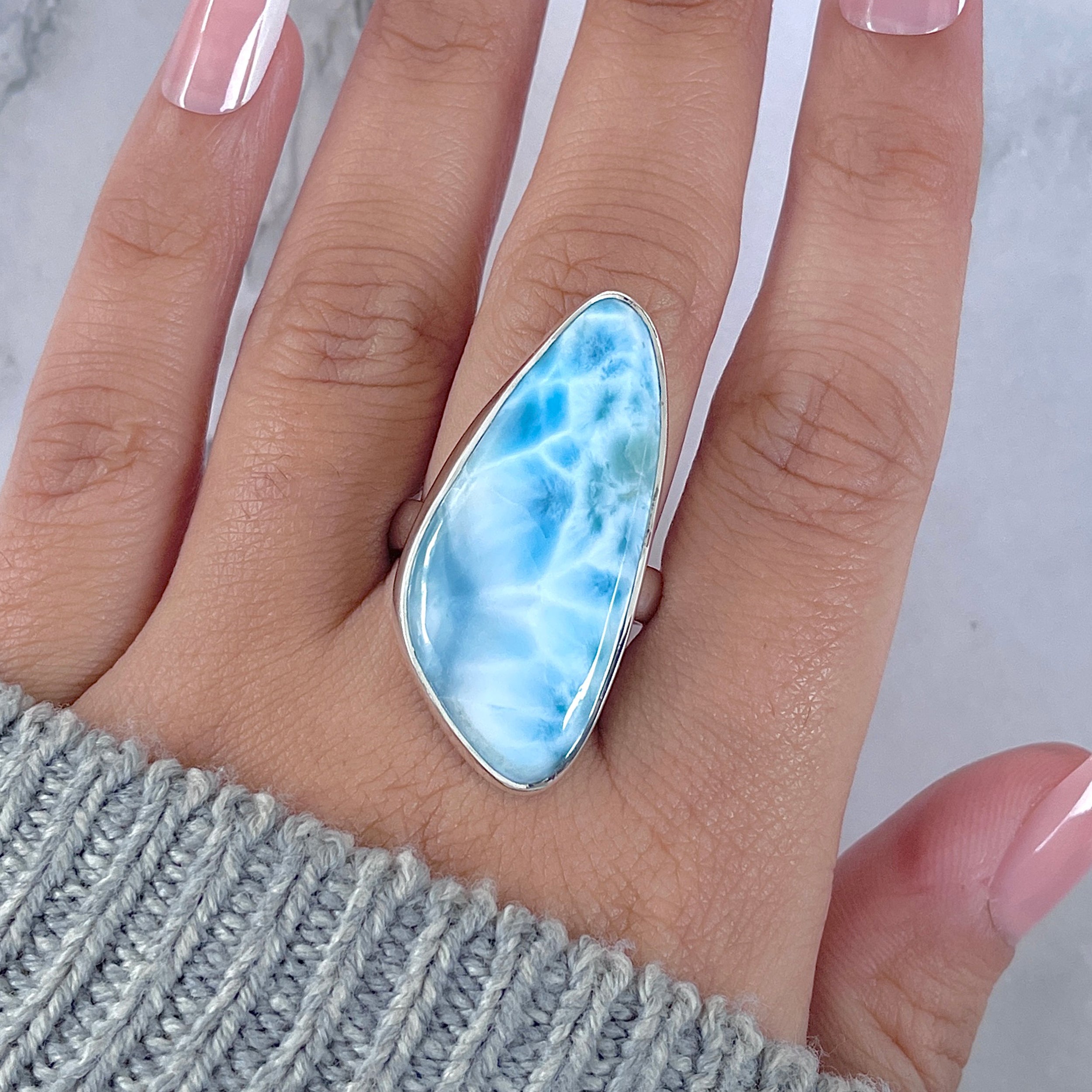 Larimar Adjustable Ring-(LAR-R-1641.)