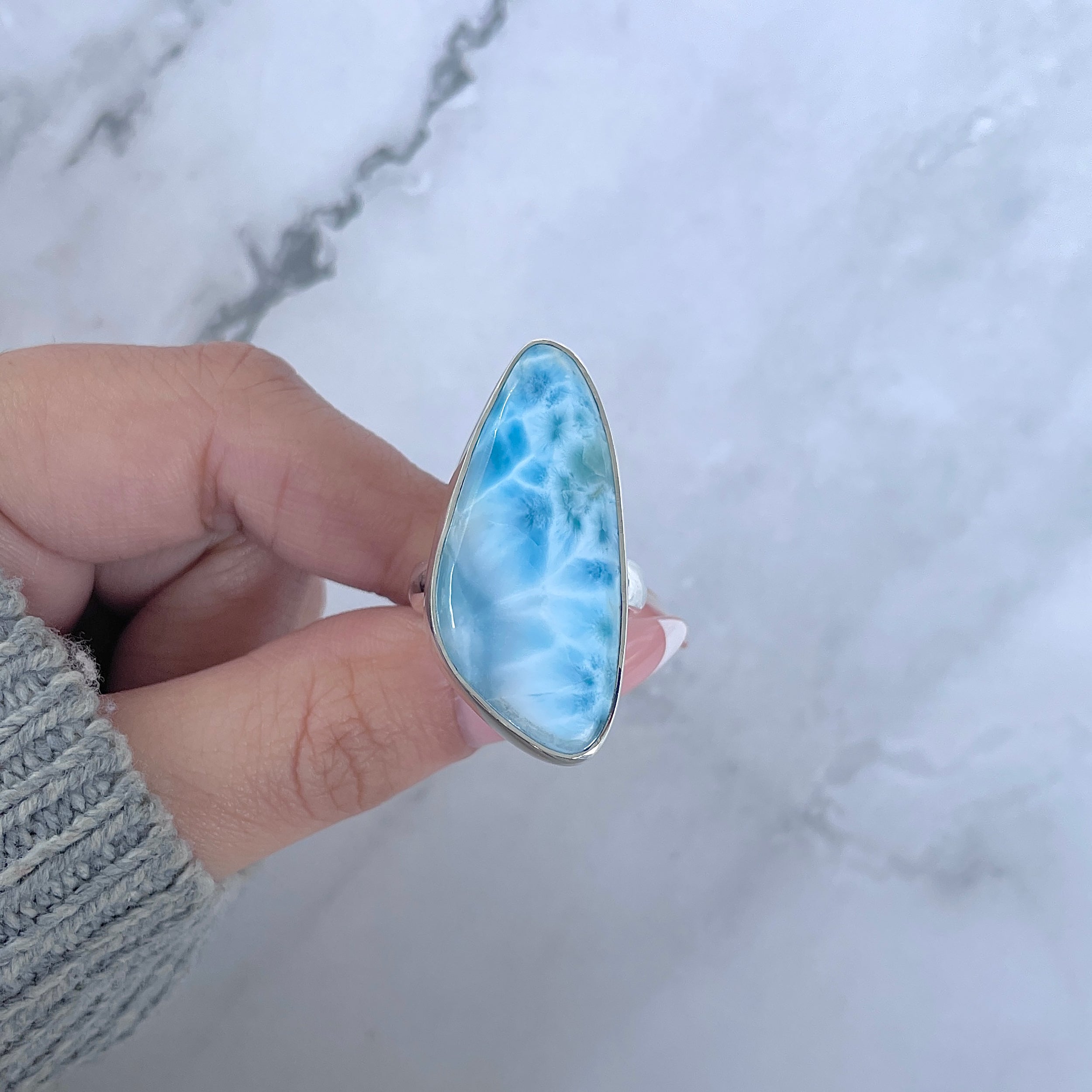 Larimar Adjustable Ring-(LAR-R-1641.)