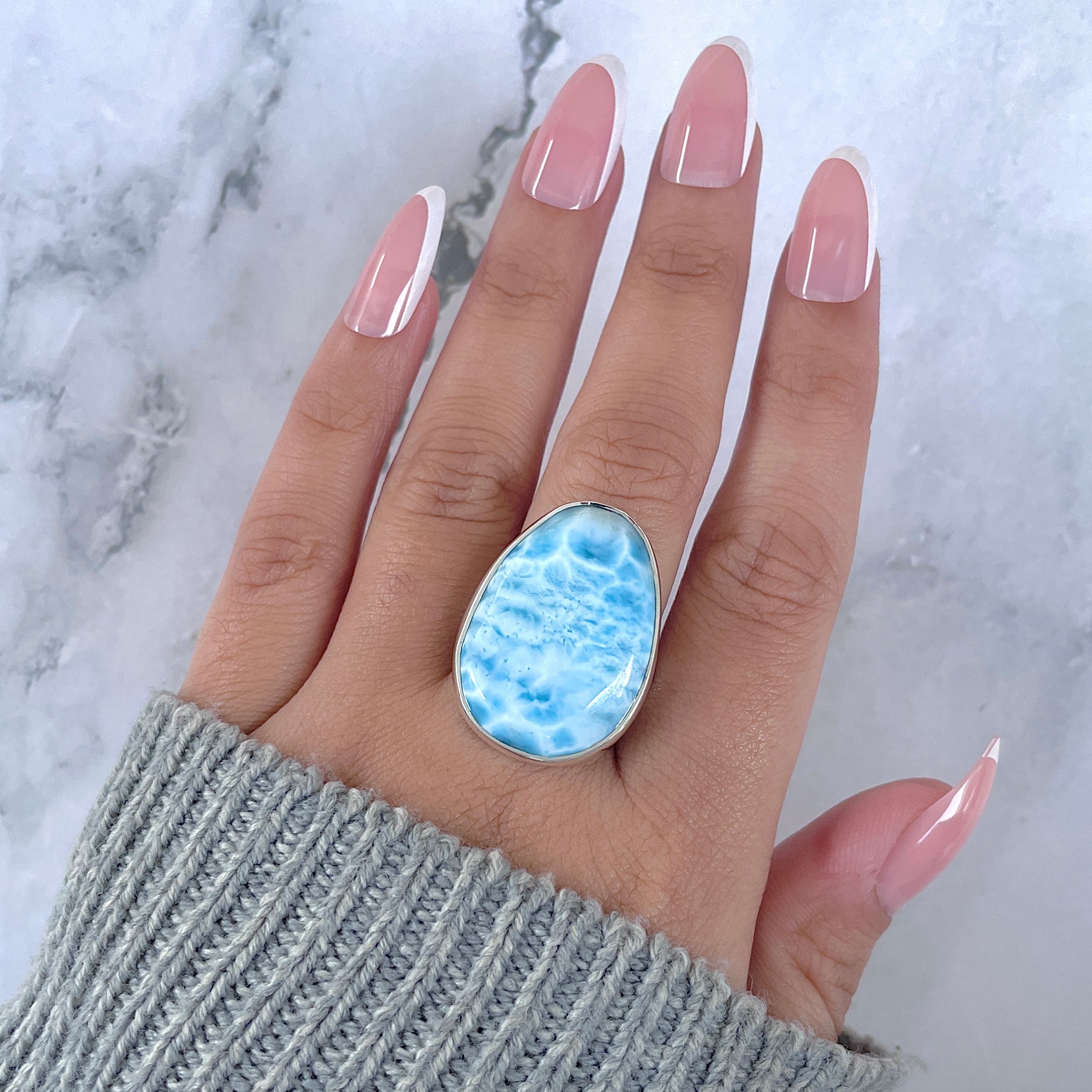 Larimar Adjustable Ring-(LAR-R-1642.)