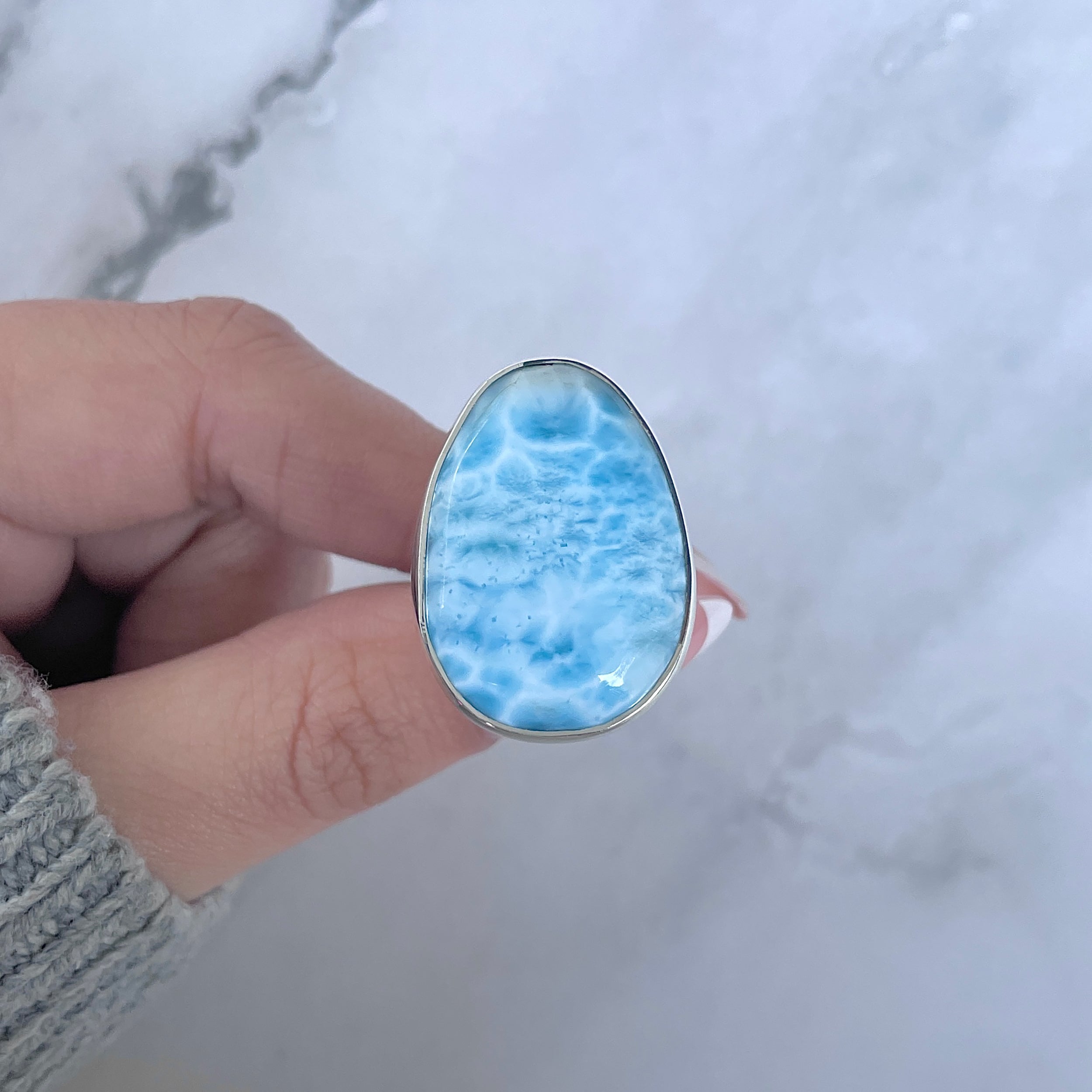 Larimar Adjustable Ring-(LAR-R-1642.)