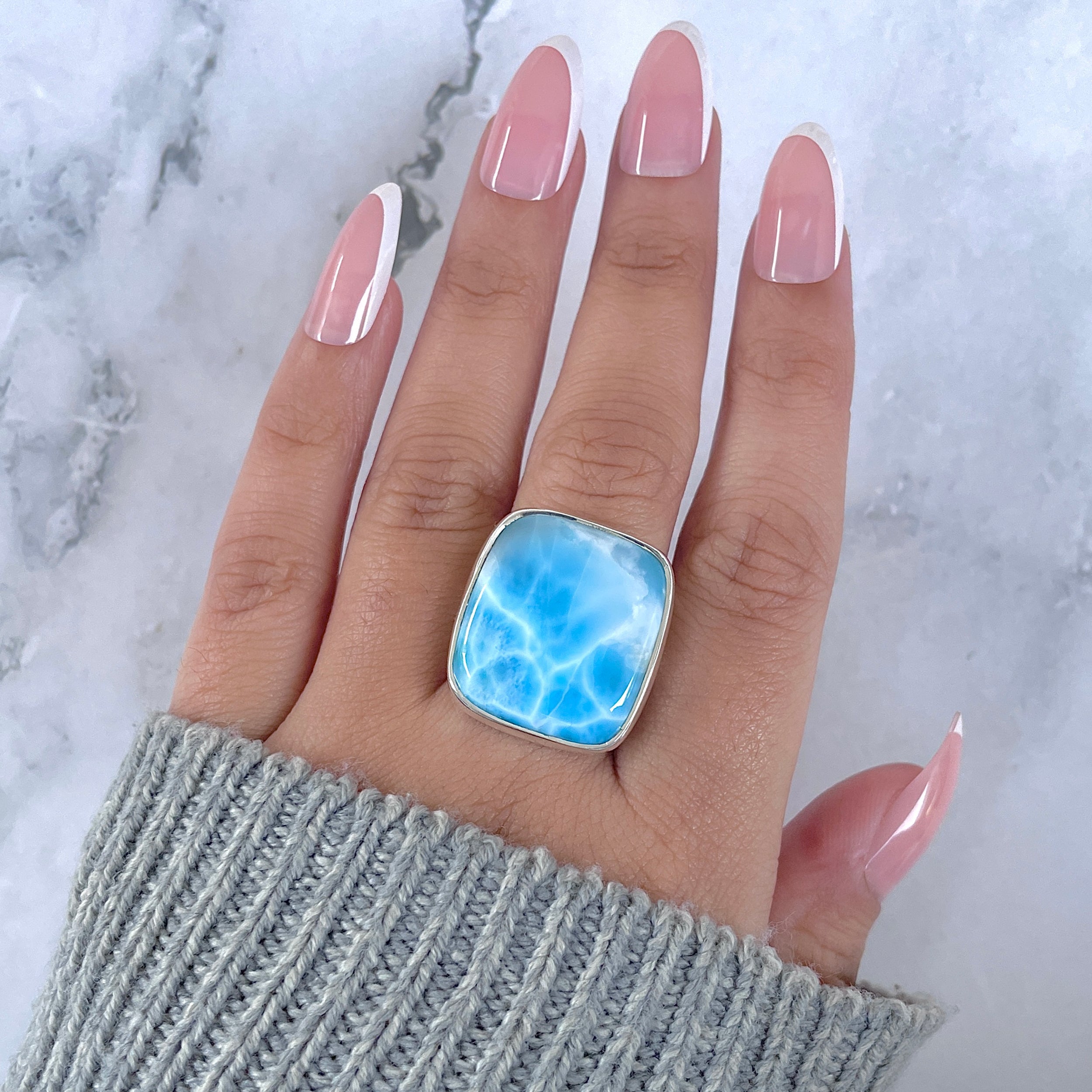 Larimar Adjustable Ring-(LAR-R-1643.)