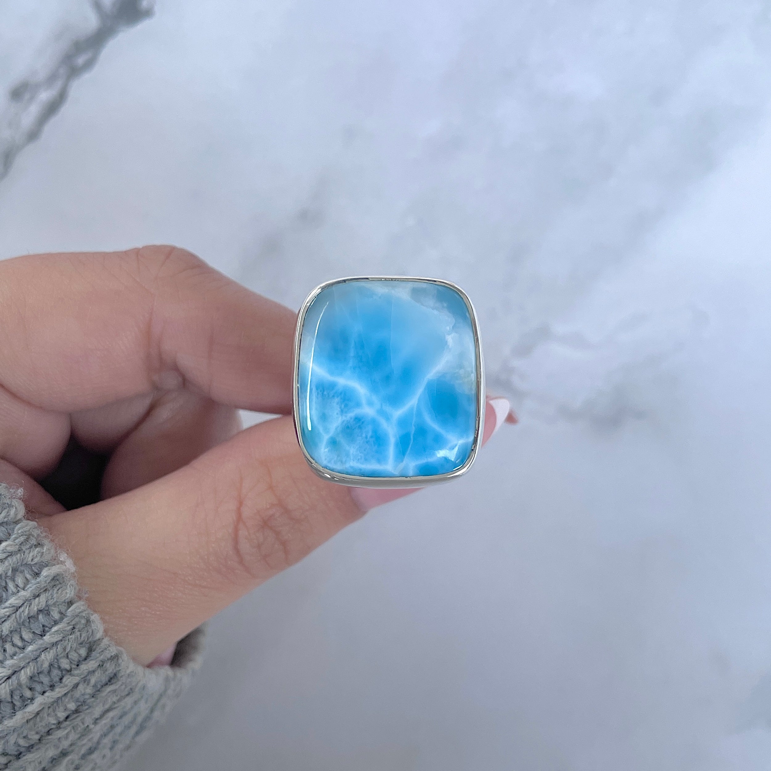 Larimar Adjustable Ring-(LAR-R-1643.)