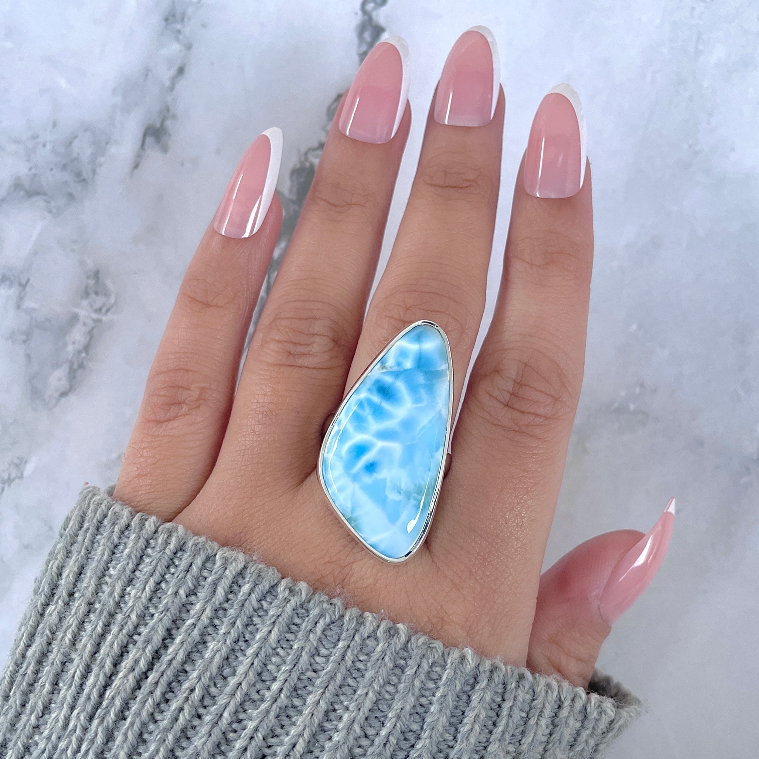 Larimar Adjustable Ring-(LAR-R-1644.)