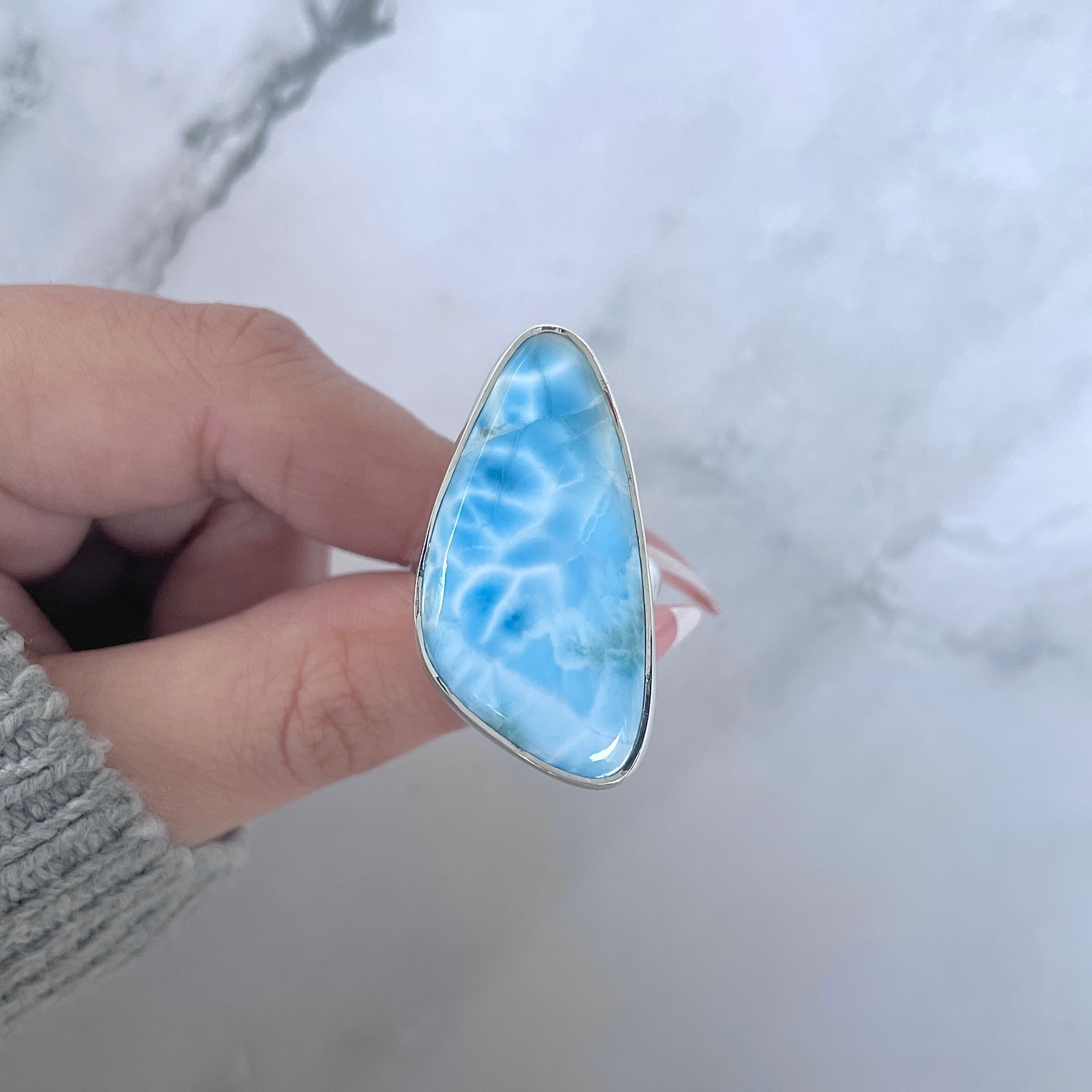Larimar Adjustable Ring-(LAR-R-1644.)