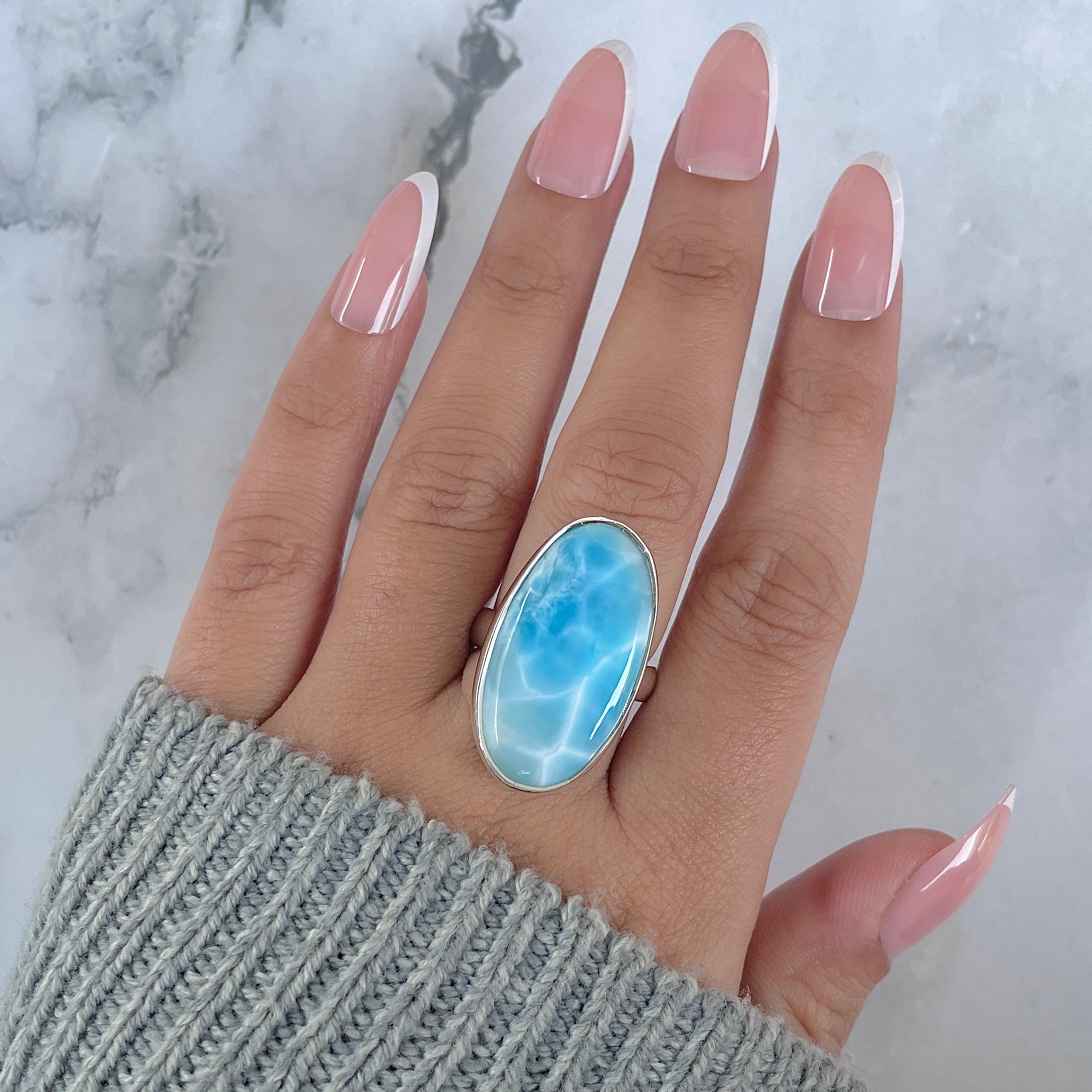 Larimar Adjustable Ring-(LAR-R-1645.)