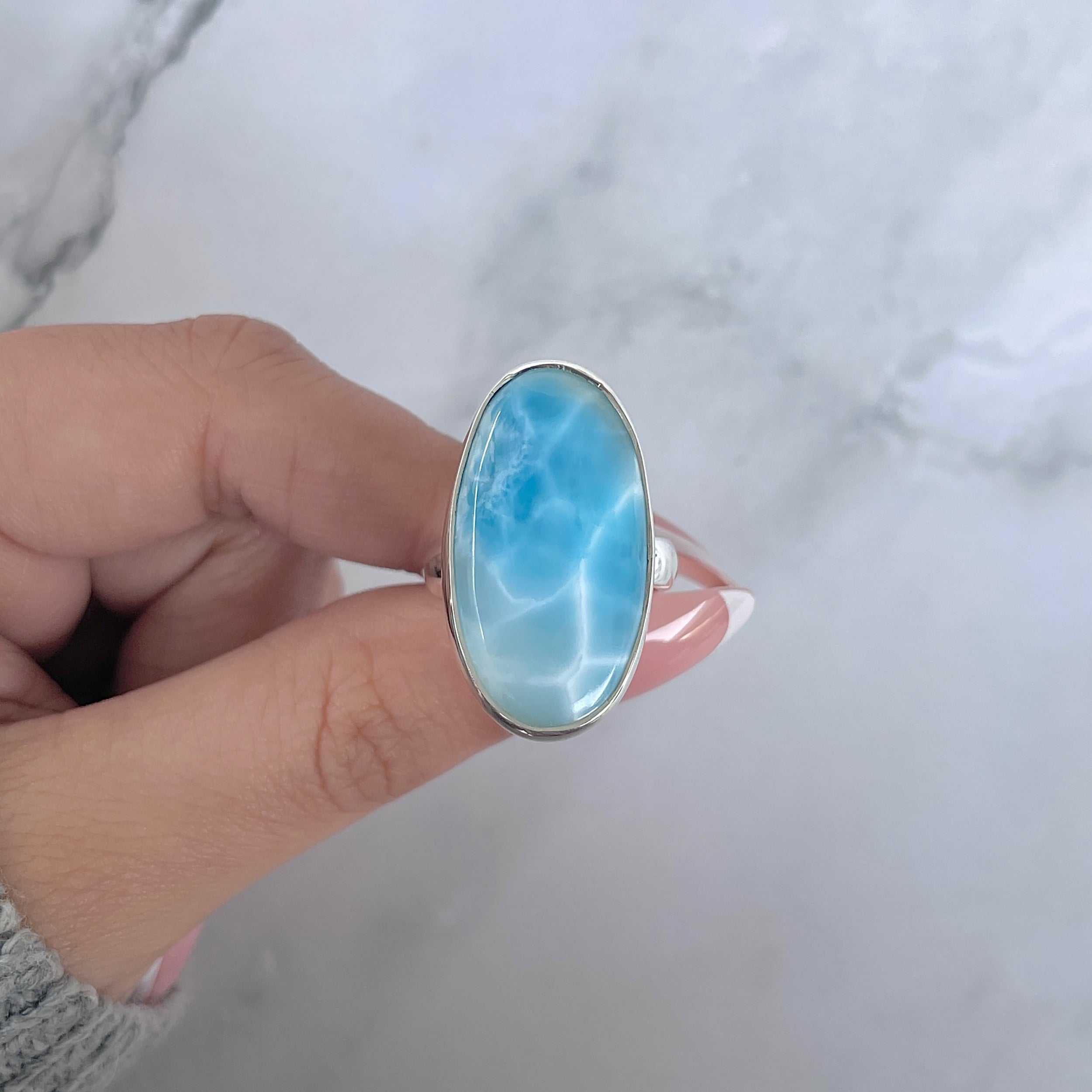 Larimar Adjustable Ring-(LAR-R-1645.)