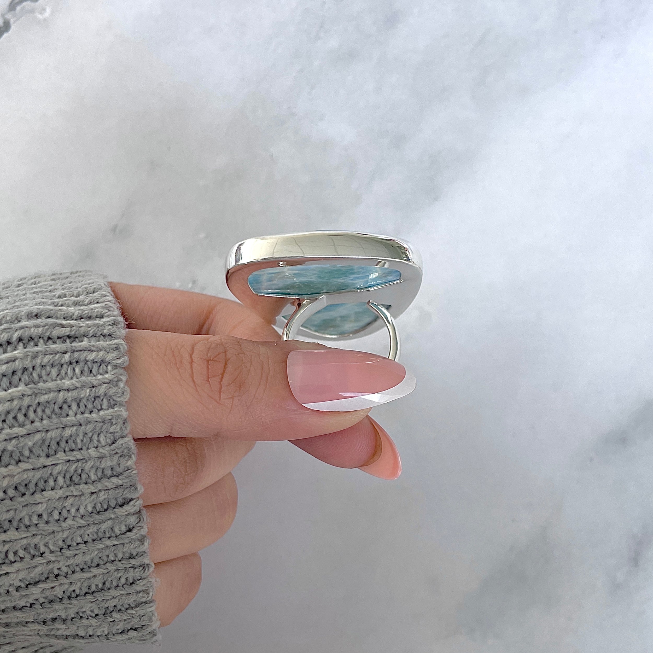 Larimar Adjustable Ring-(LAR-R-1646.)