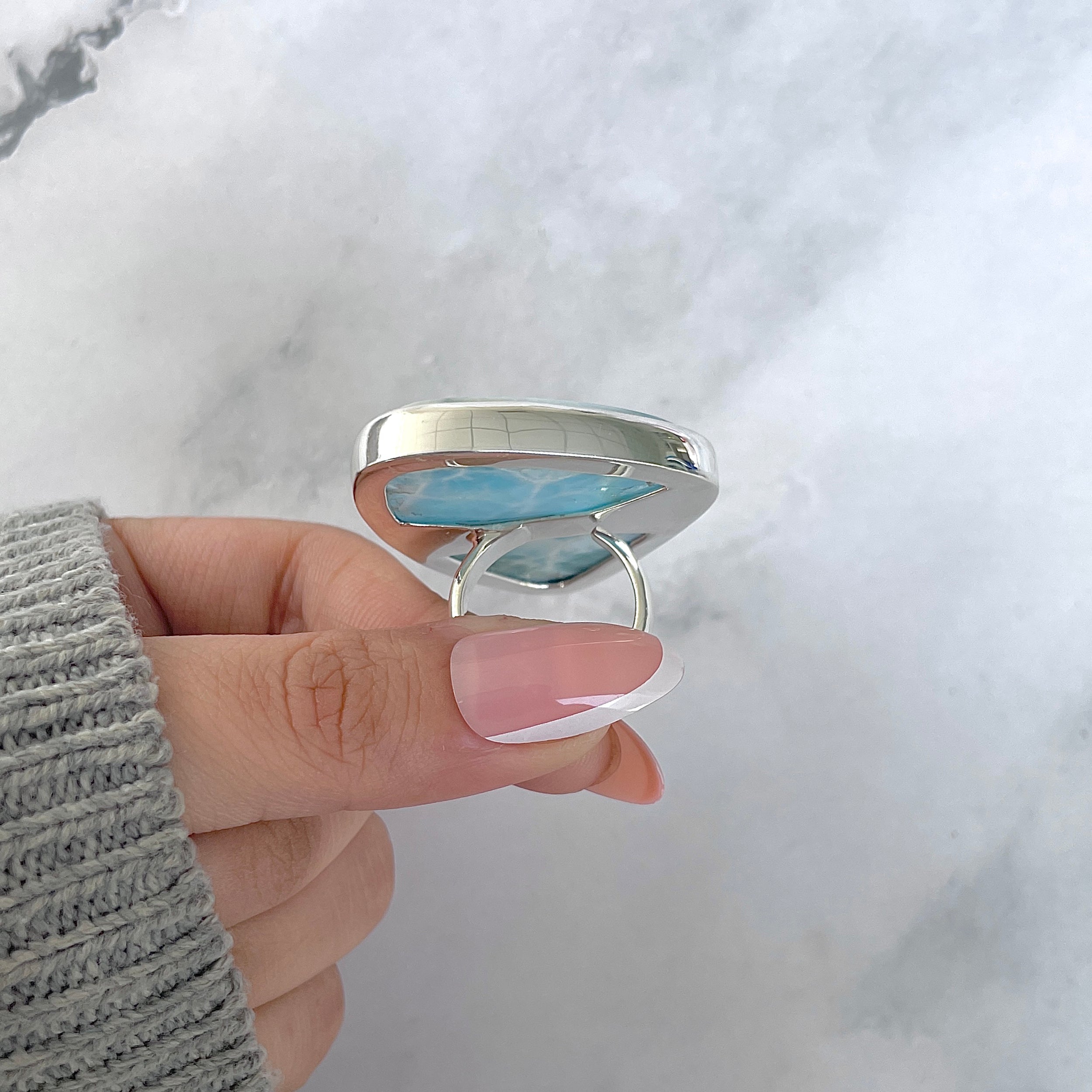 Larimar Adjustable Ring-(LAR-R-1647.)
