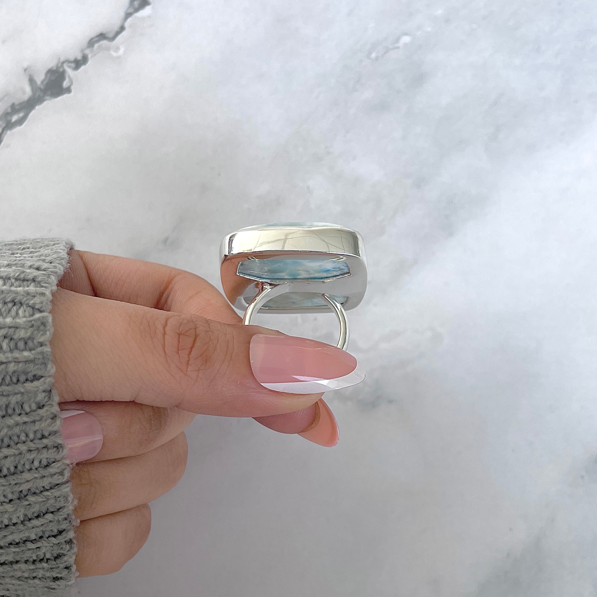 Larimar Adjustable Ring-(LAR-R-1649.)