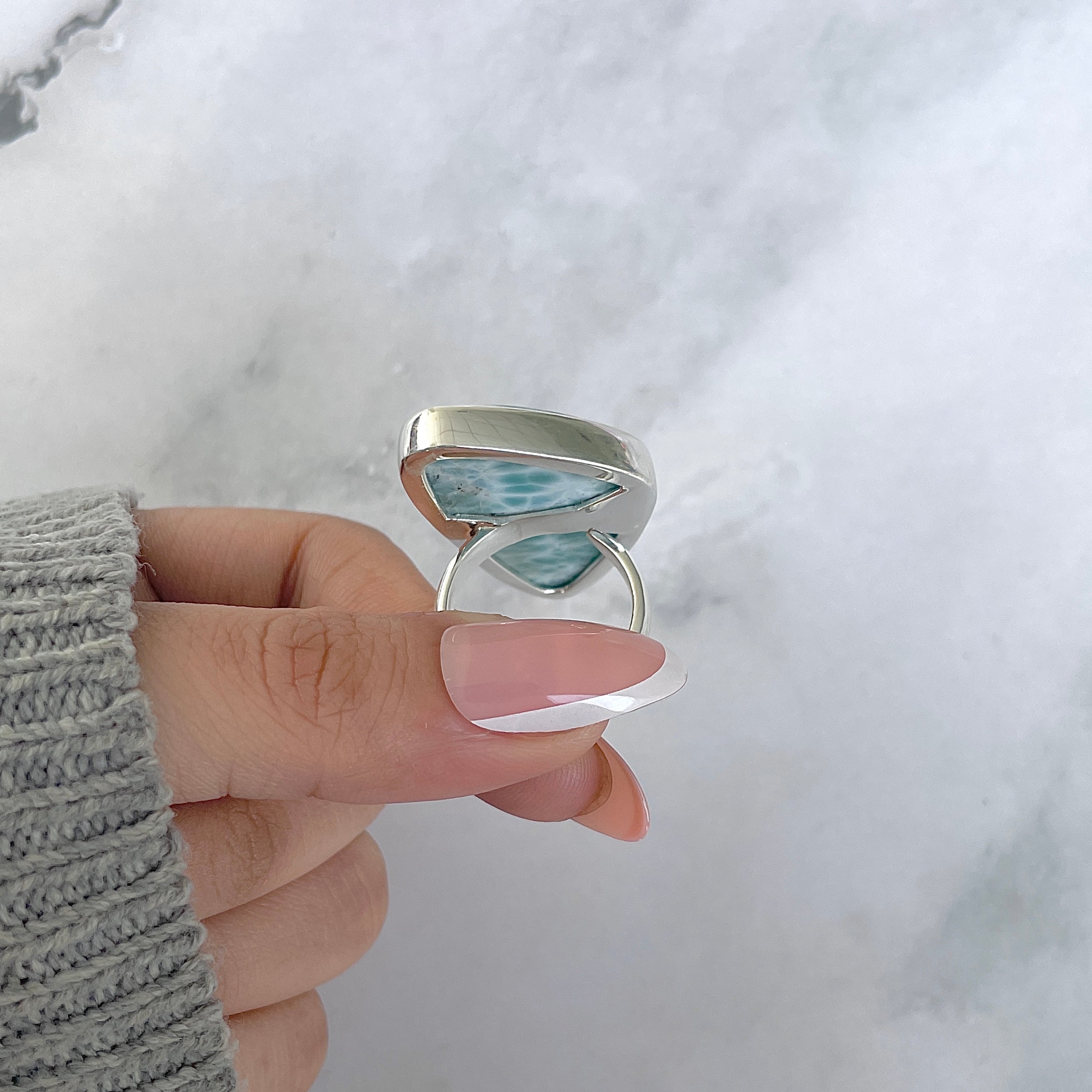 Larimar Adjustable Ring-(LAR-R-1650.)