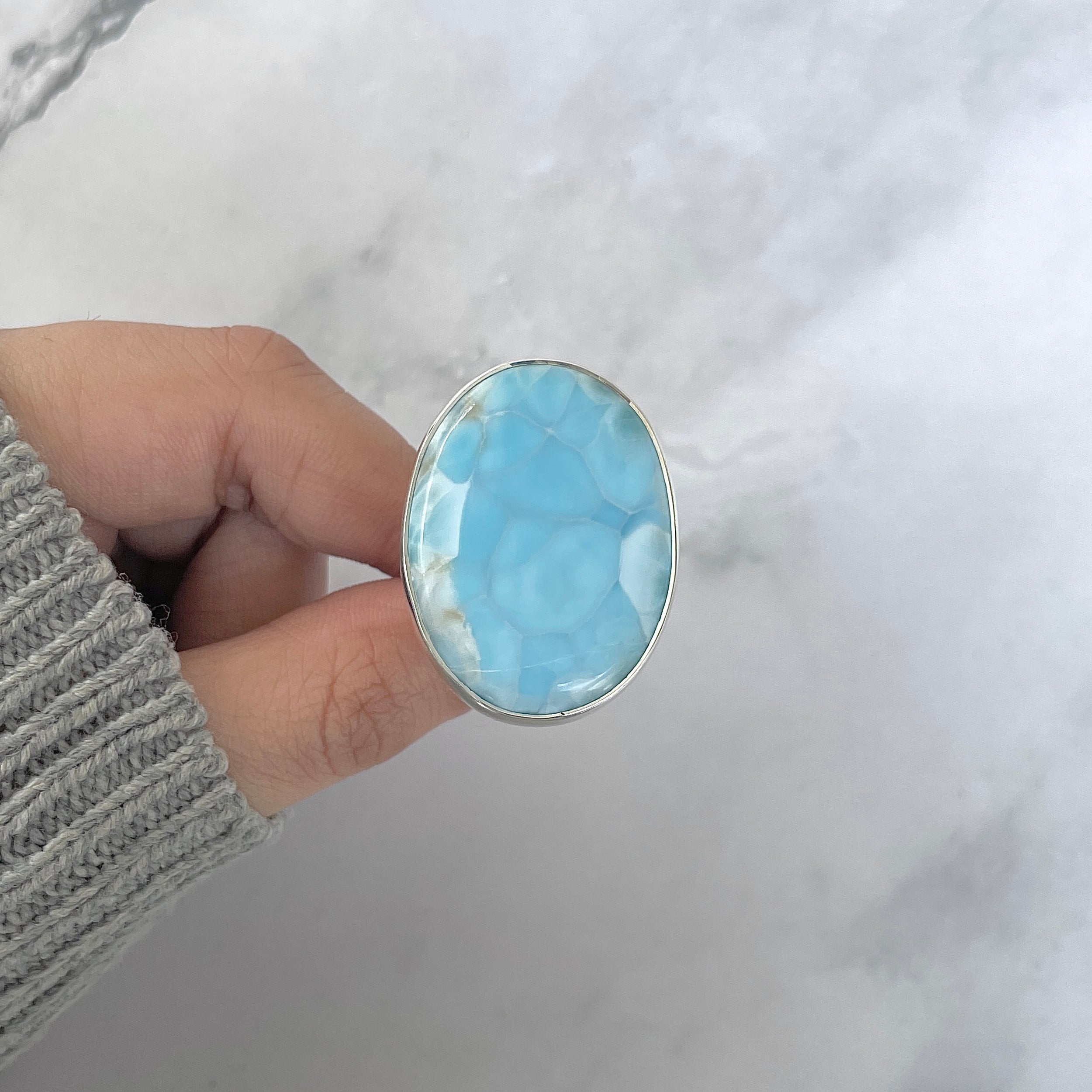 Larimar Adjustable Ring-(LAR-R-1651.)