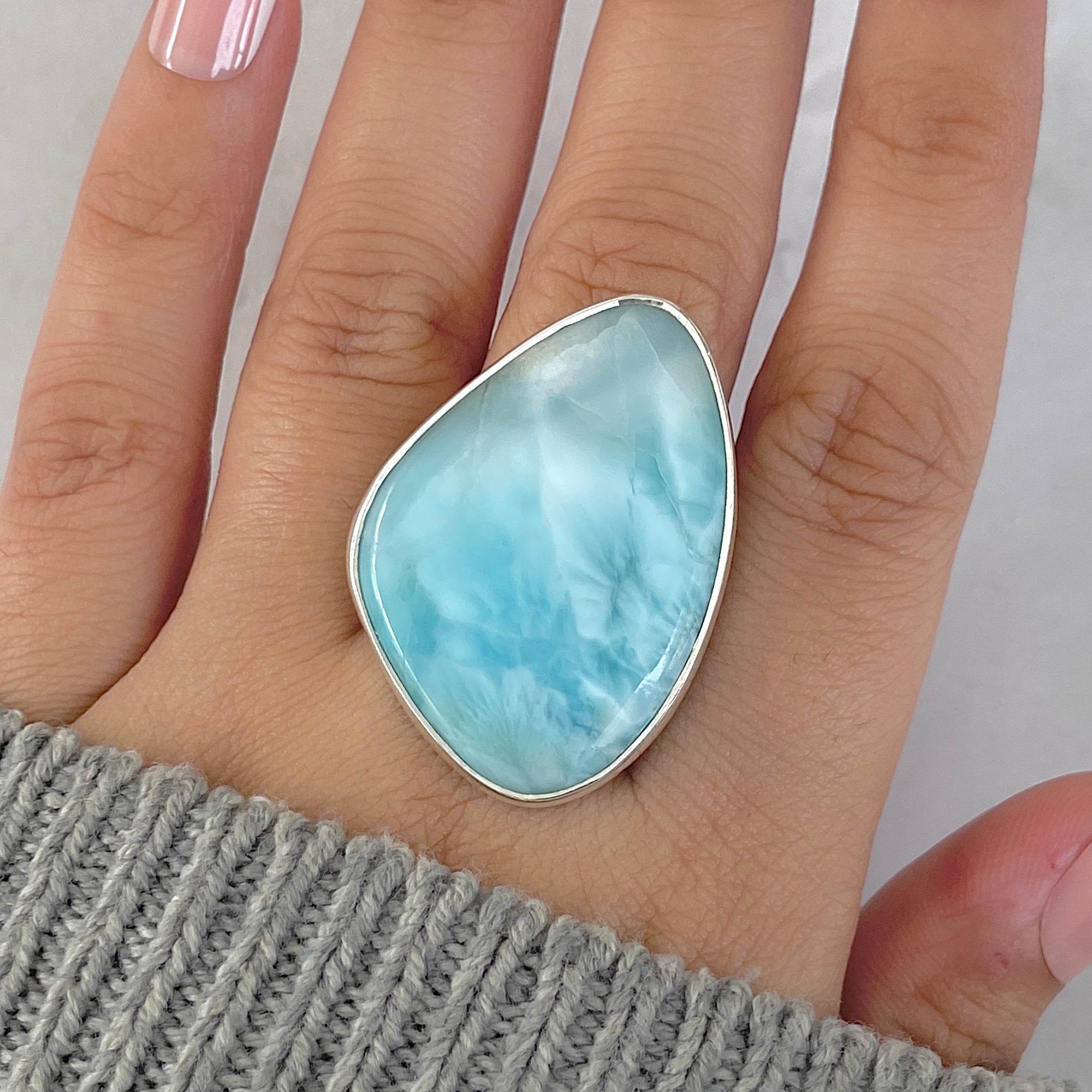 Larimar Rings in Sterling Silver | Buy Larimar Ring Online In USA ...