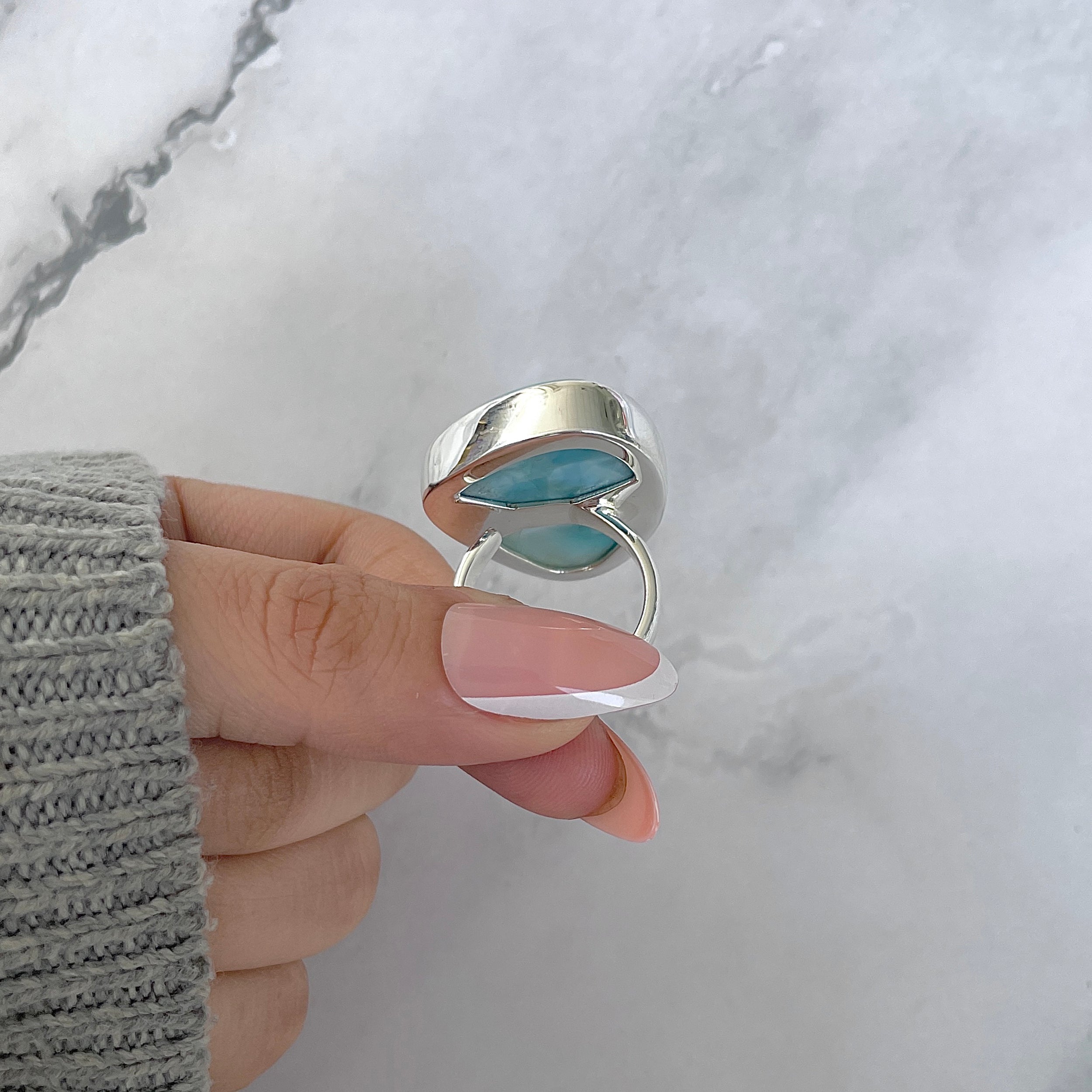 Larimar Adjustable Ring-(LAR-R-1653.)