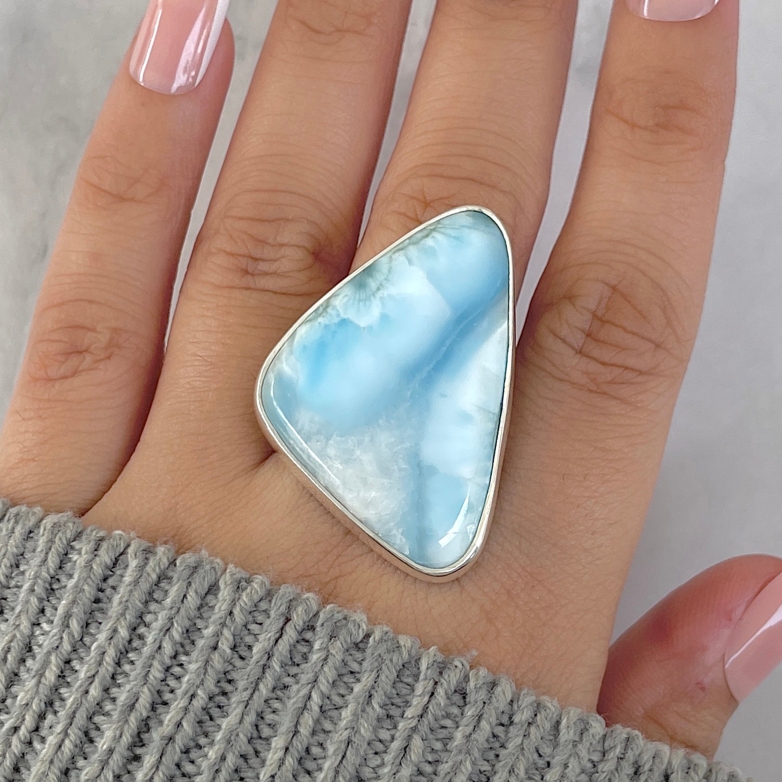 Larimar Adjustable Ring-(LAR-R-1654.)