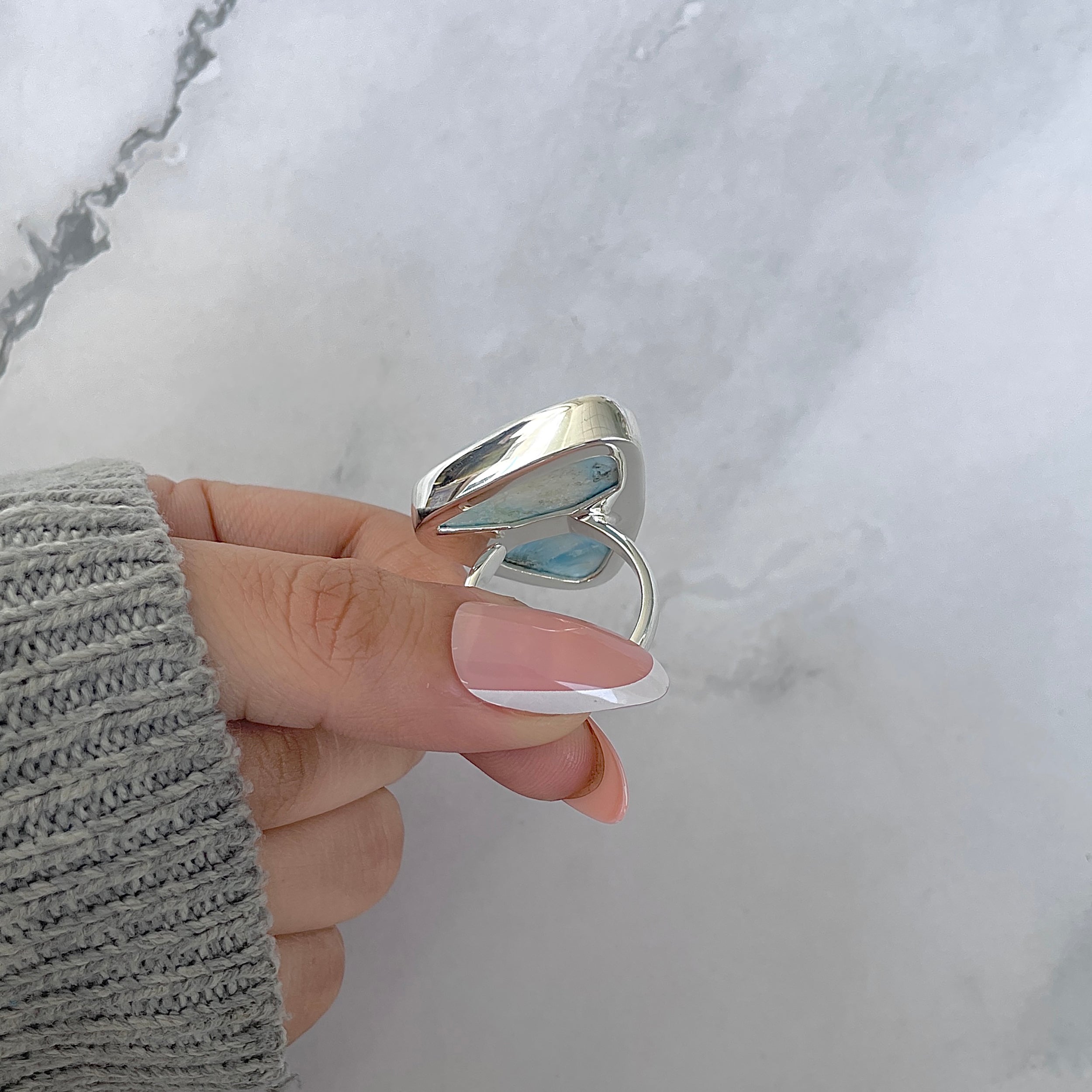 Larimar Adjustable Ring-(LAR-R-1654.)