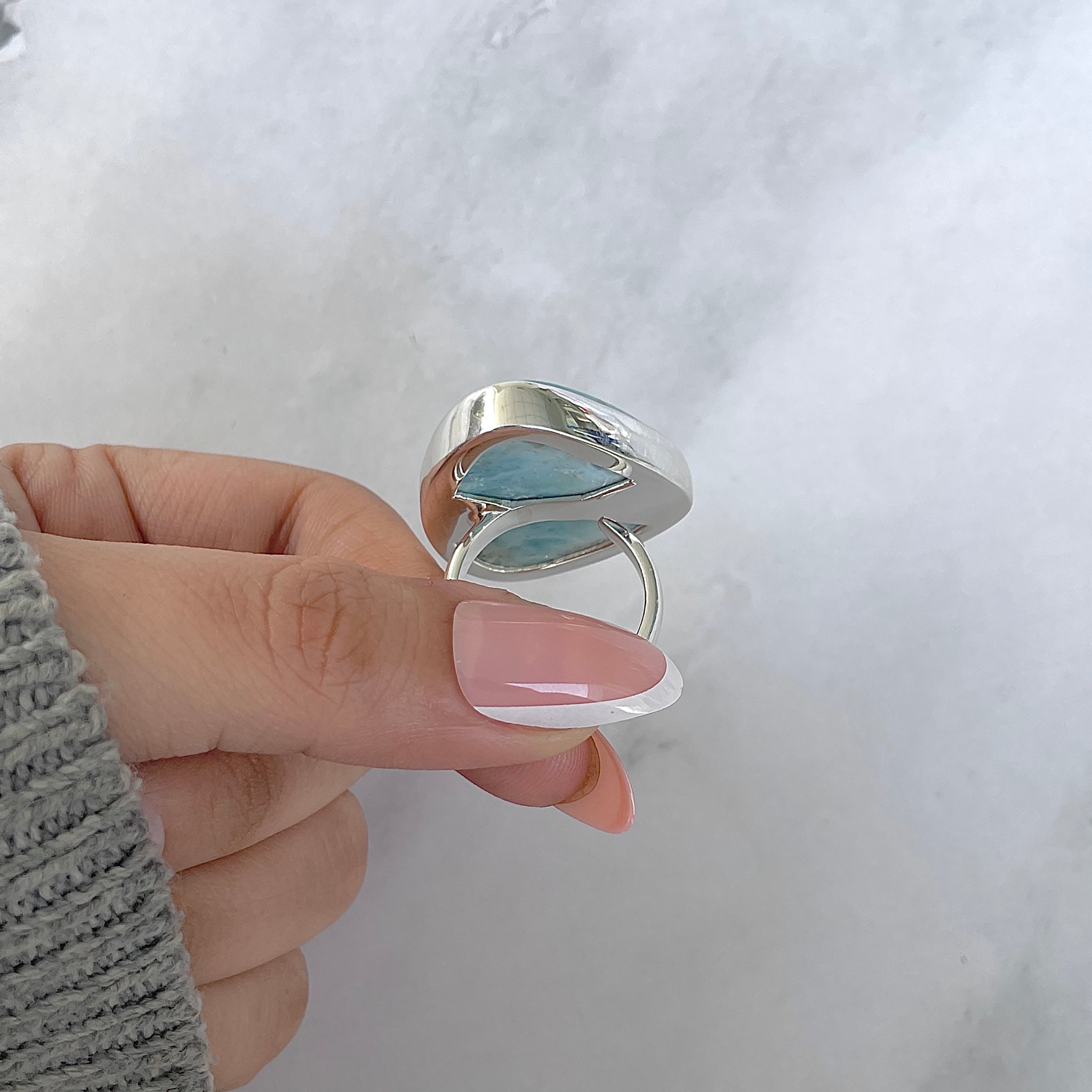 Larimar Adjustable Ring-(LAR-R-1655.)